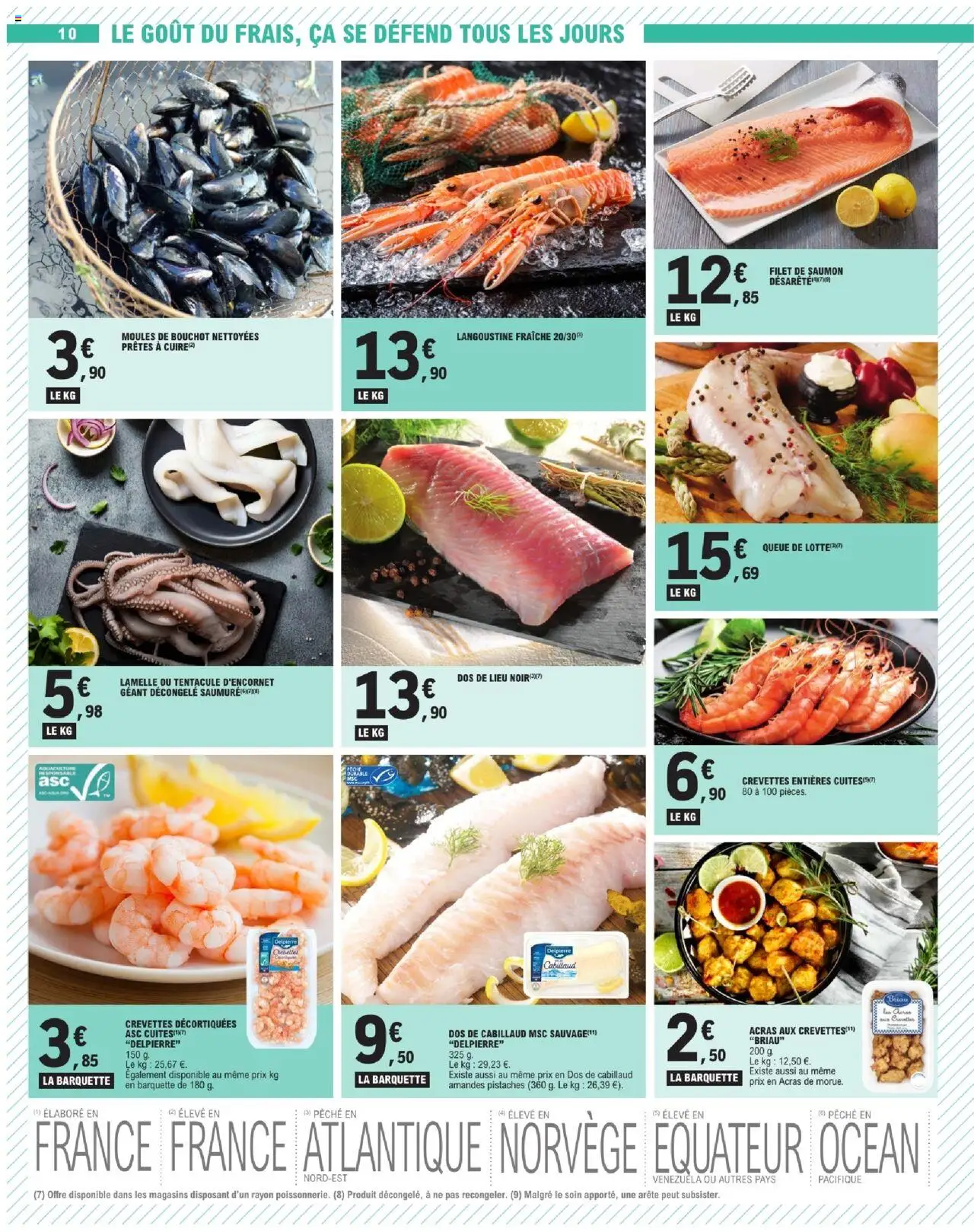  | Page: 10 | Produits: Pêche, Filet de saumon, Dos de cabillaud, Amandes
