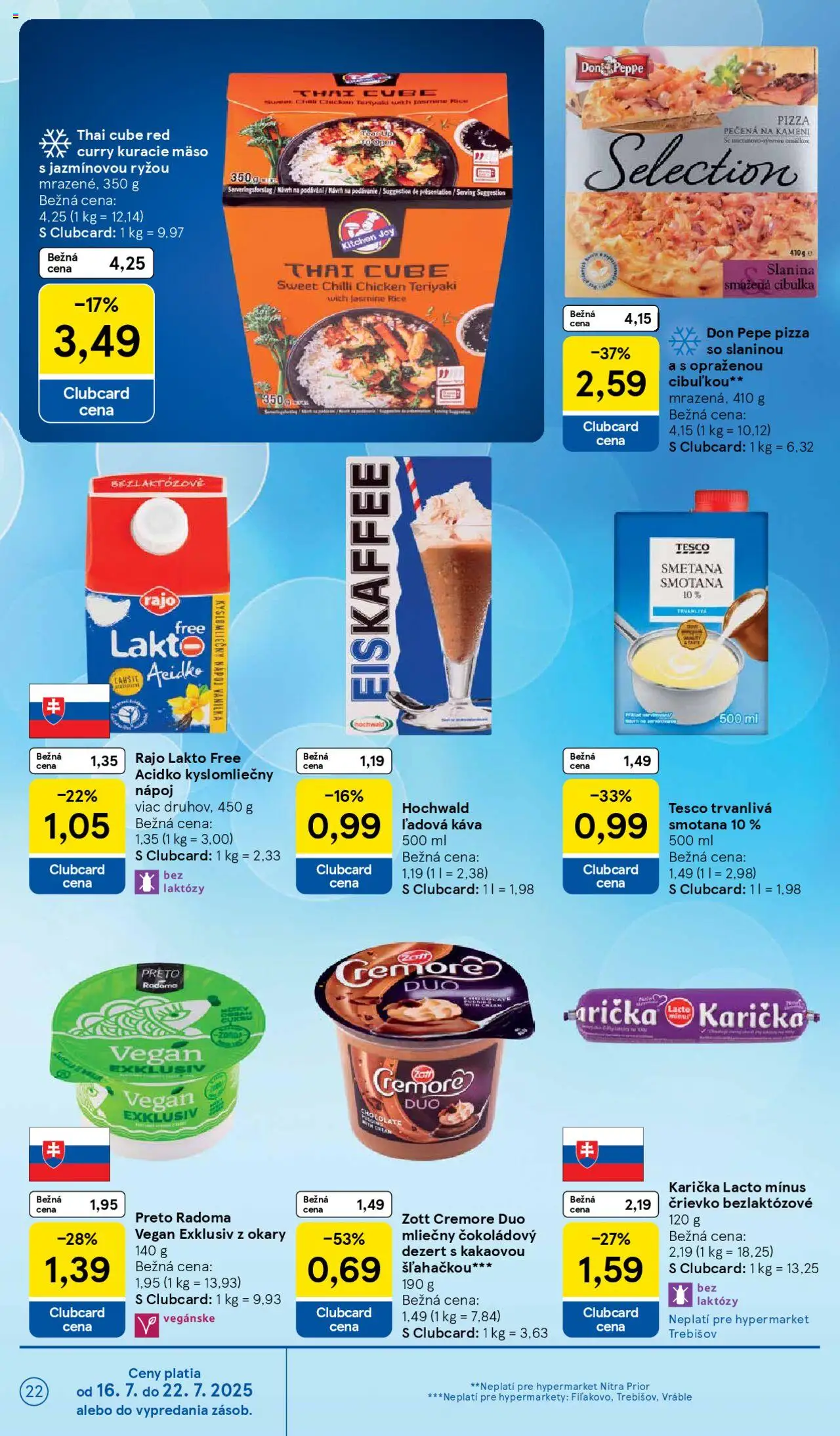 Tesco Hypermarket - leták │ platný od 16.07.2025 | Strana: 22 | Produkty: Kuracie mäso, Smotana, Chilli, Acidko