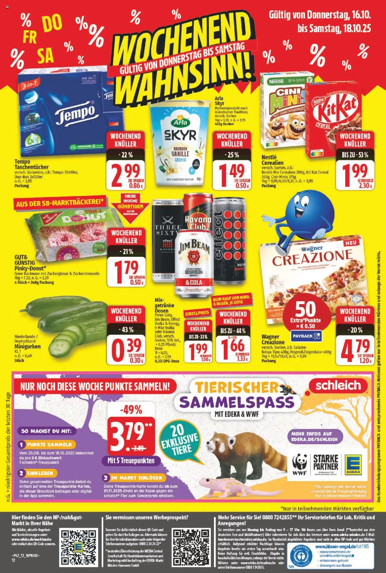 NP Discount Prospekt 	 – gültig ab 13.10.2025 | Seite: 12 | Produkte: Jim beam, Cola, Arla skyr, Bourbon