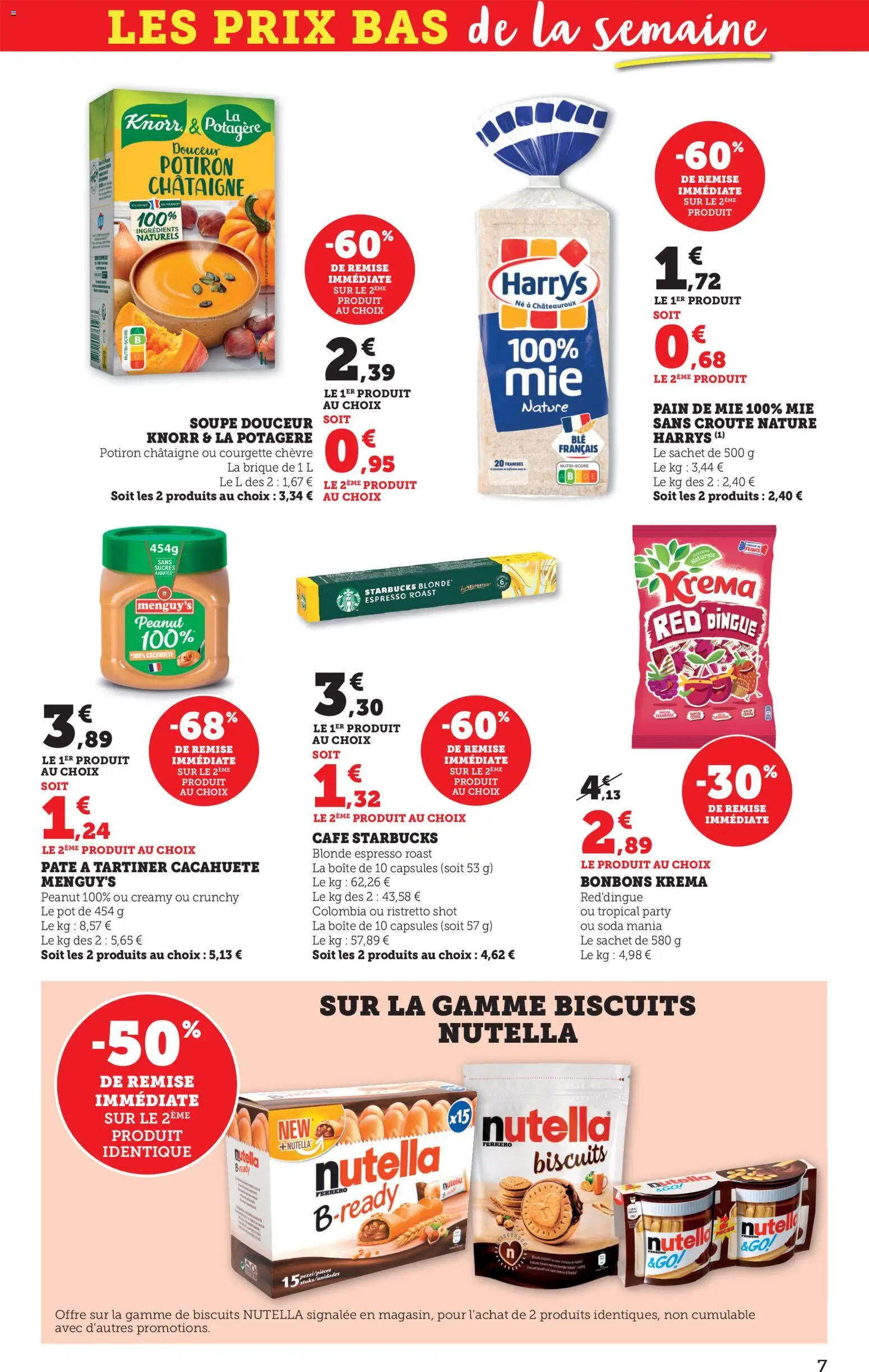 {H1} | Page: 7 | Produits: Nutella, Café, Bonbons, Biscuits