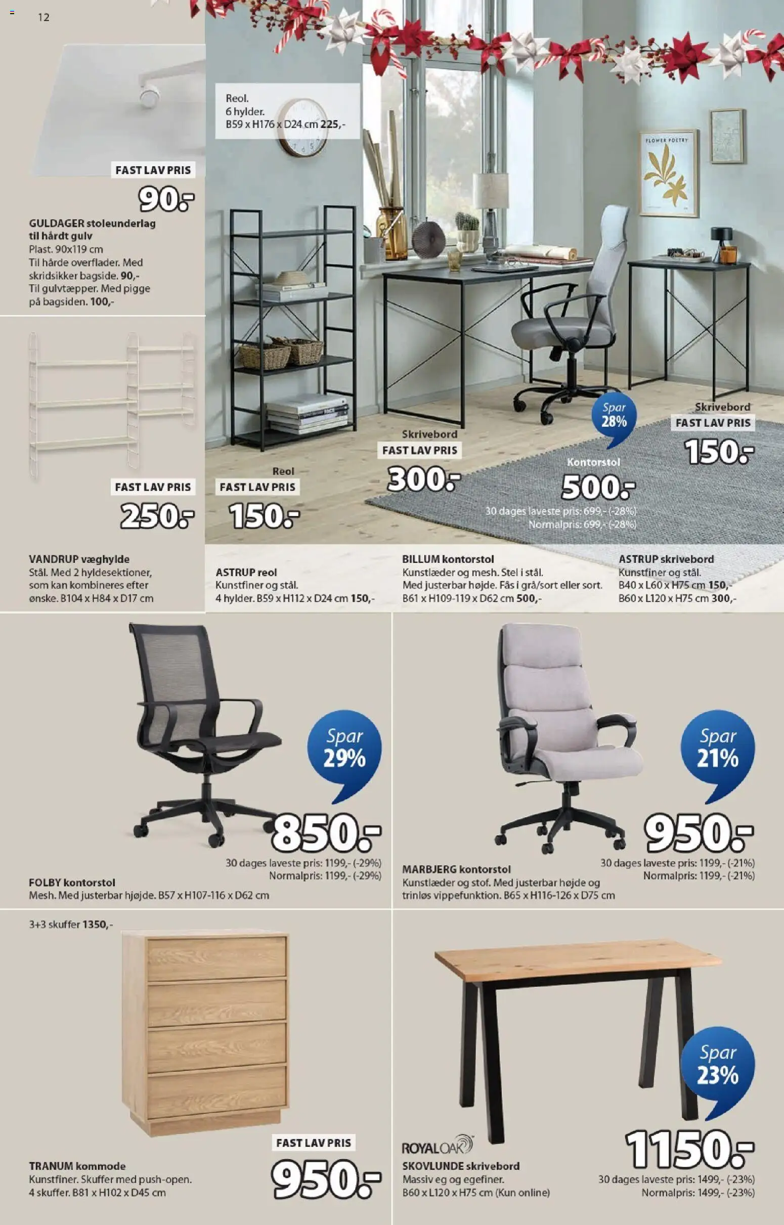 JYSK tilbudsavis – gyldig fra 31.10.2025 | Side: 12 | Produkter: Kommode, Skrivebord, Kontorstol, Søm