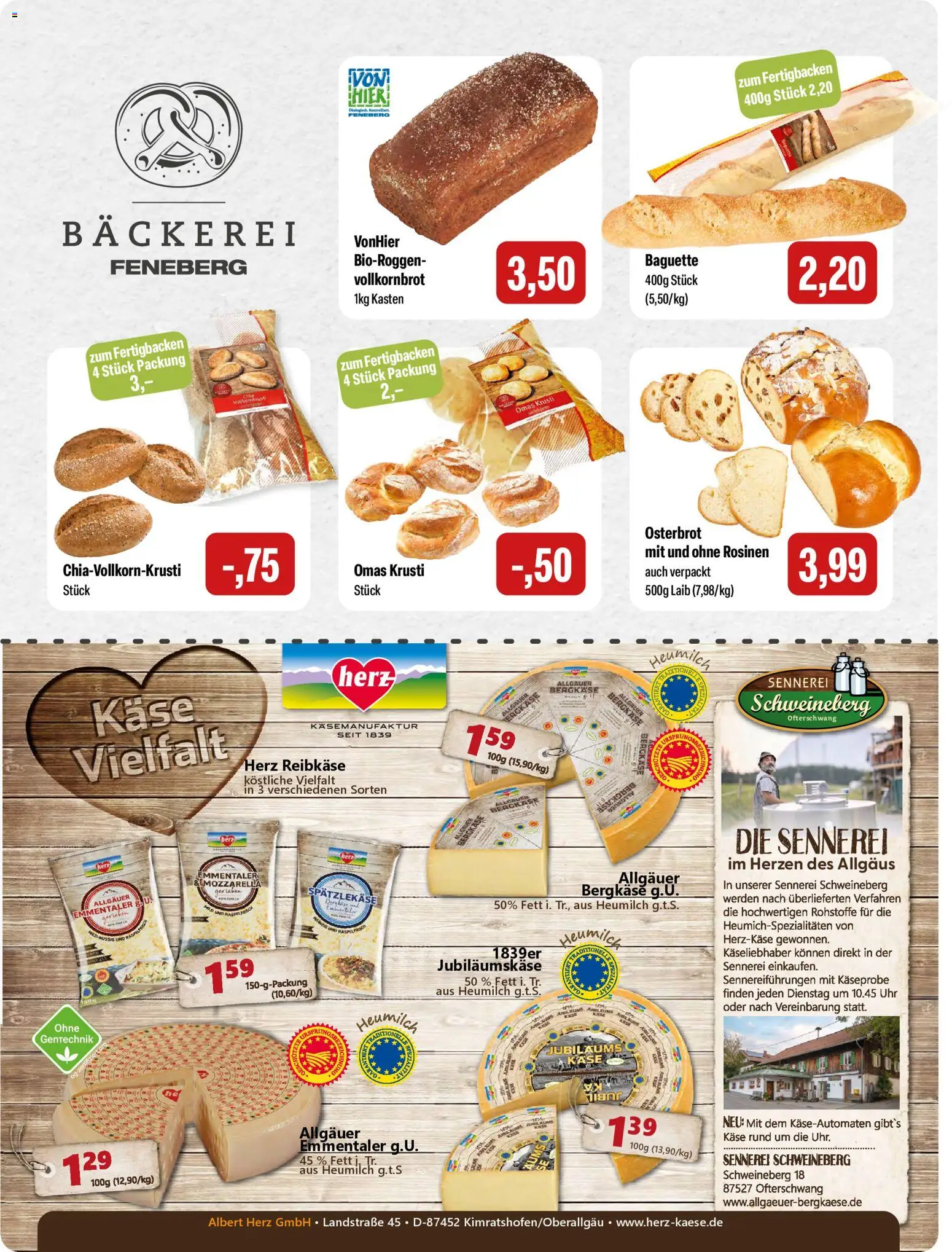 Feneberg Angebote – gültig ab 02.04.2026 | Seite: 4 | Produkte: Bäckerei, Milch, Vollkornbrot, Uhr