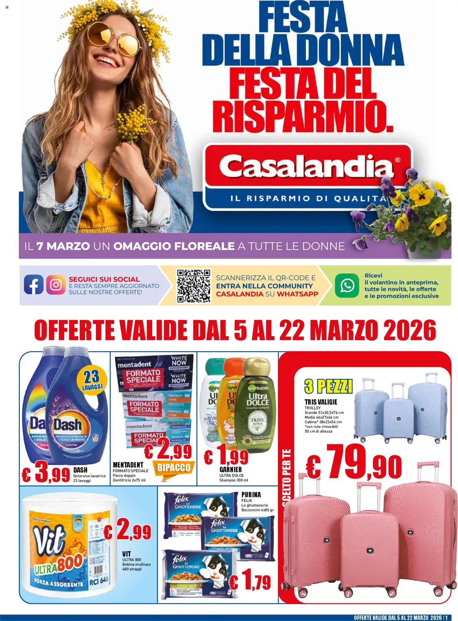 Volantino Casalandia del 05.03.2026 | Pagina: 1 | Prodotti: Shampoo, Dentifricio, Tè, Lavanda