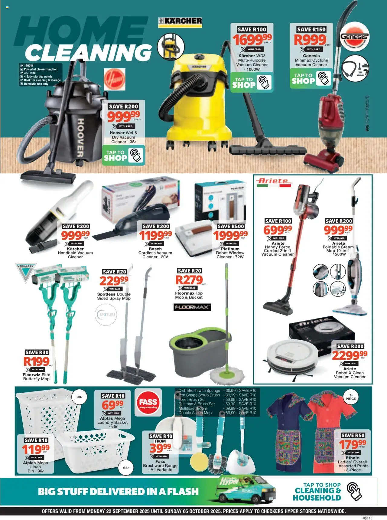New Checkers catalogue – valid from 22.09.2025 | Page: 13 | Products: Tank, Vacuum cleaner, Iron, Tap