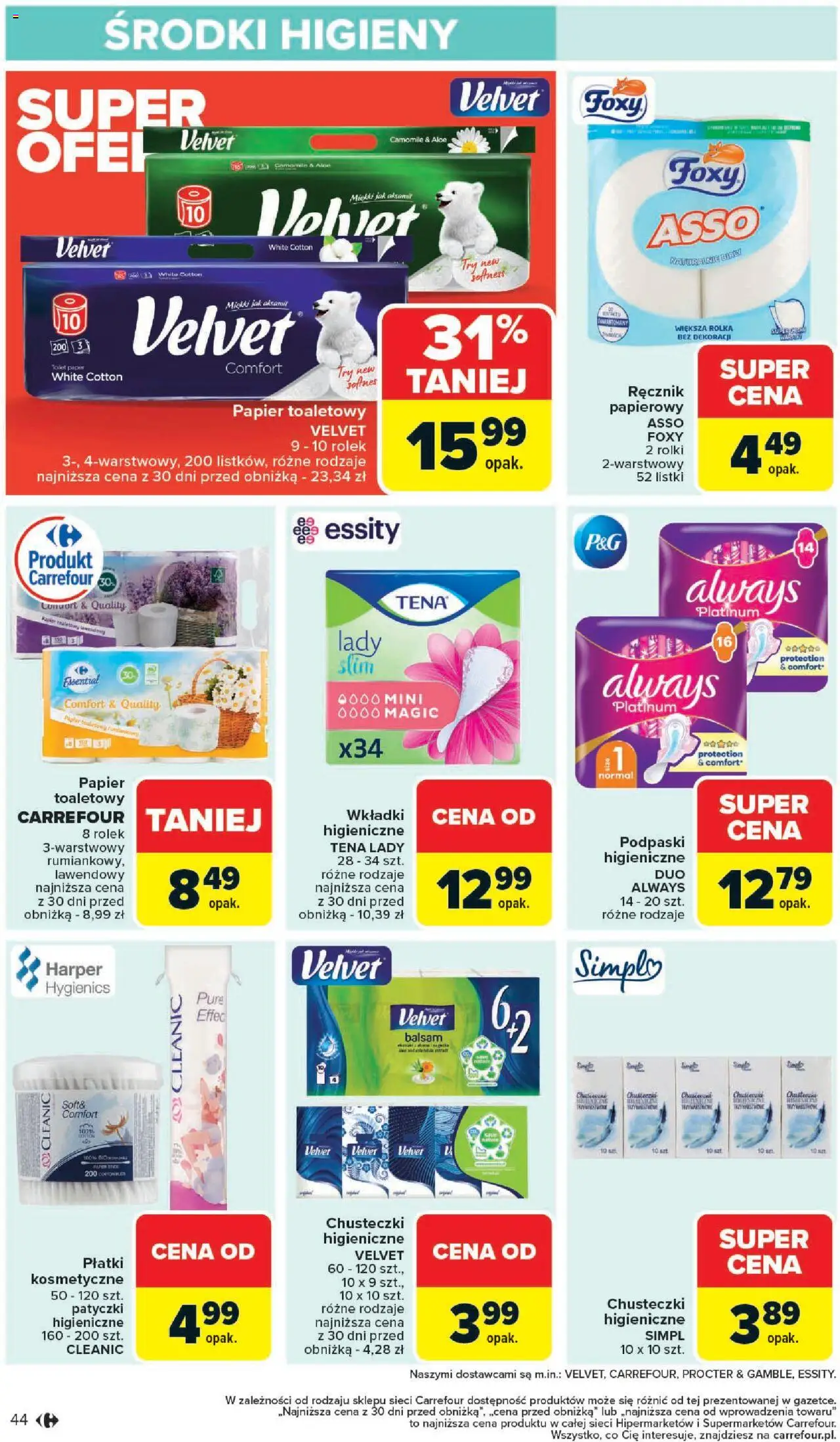 Carrefour Gazetka od 20.10.2025 | Strona: 46 | Produkty: Papier toaletowy, Rolki, Chusteczki higieniczne, Płatki