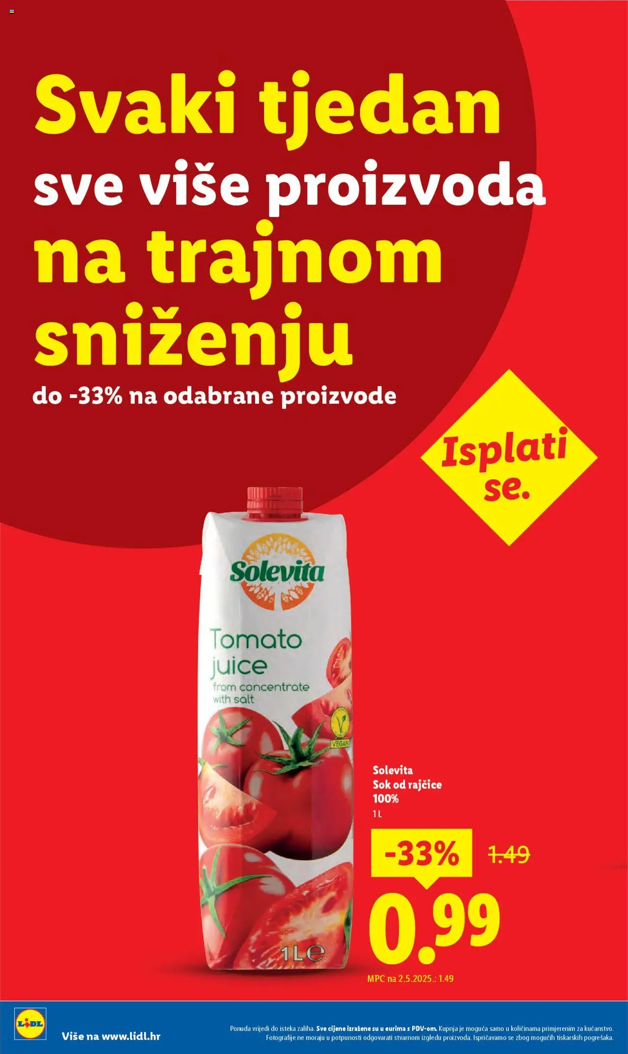 Lidl katalog | vrijedi od 08.09.2025 | Stranica: 6 | Proizvodi: Sok, Rajčice