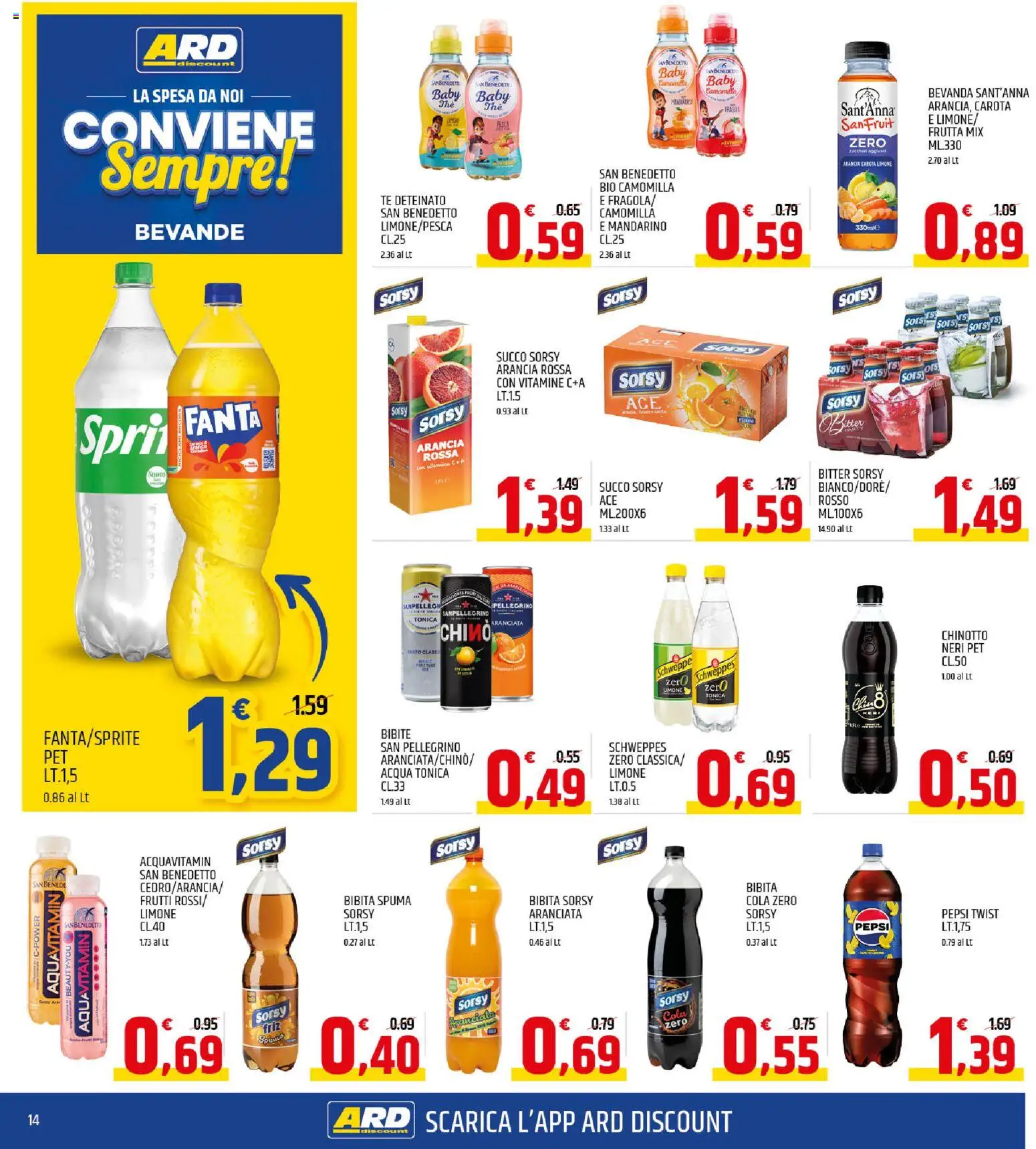 Volantino ARD Discount del 03.11.2025 | Pagina: 14 | Prodotti: Succo, Bibite, Fanta, Bibita