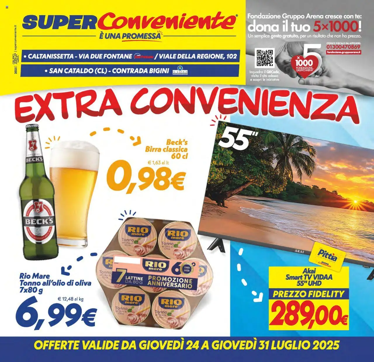 Volantino SuperConveniente del 24.07.2025 | Pagina: 1 | Prodotti: Tè, smart TV, Tonno, TV
