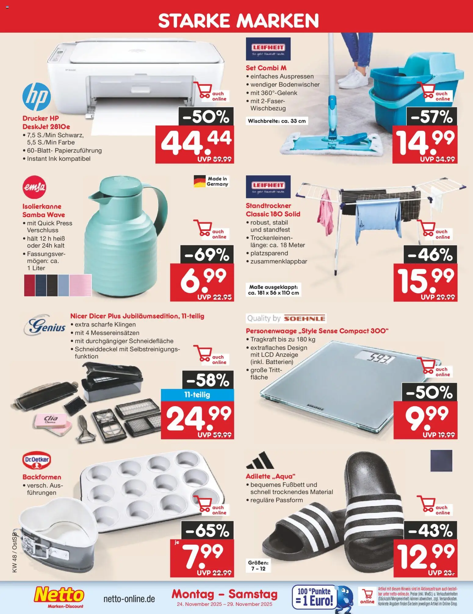 Netto Marken-Discount - Black Friday – gültig ab 24.11.2025 | Seite: 36 | Produkte: HP, Batterien, Personenwaage, Drucker