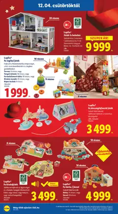 Lupilu® Fa játék babaház, Játékélmény 2 emeleten 1 játékbabával és 15 db berendezési tárggyal Méret: kb. 53x40x20 cm /db - amely érvényes a következő dátumtól: 04.12.2025 | Oldal: 6 | Termékek: Puzzle, Játék