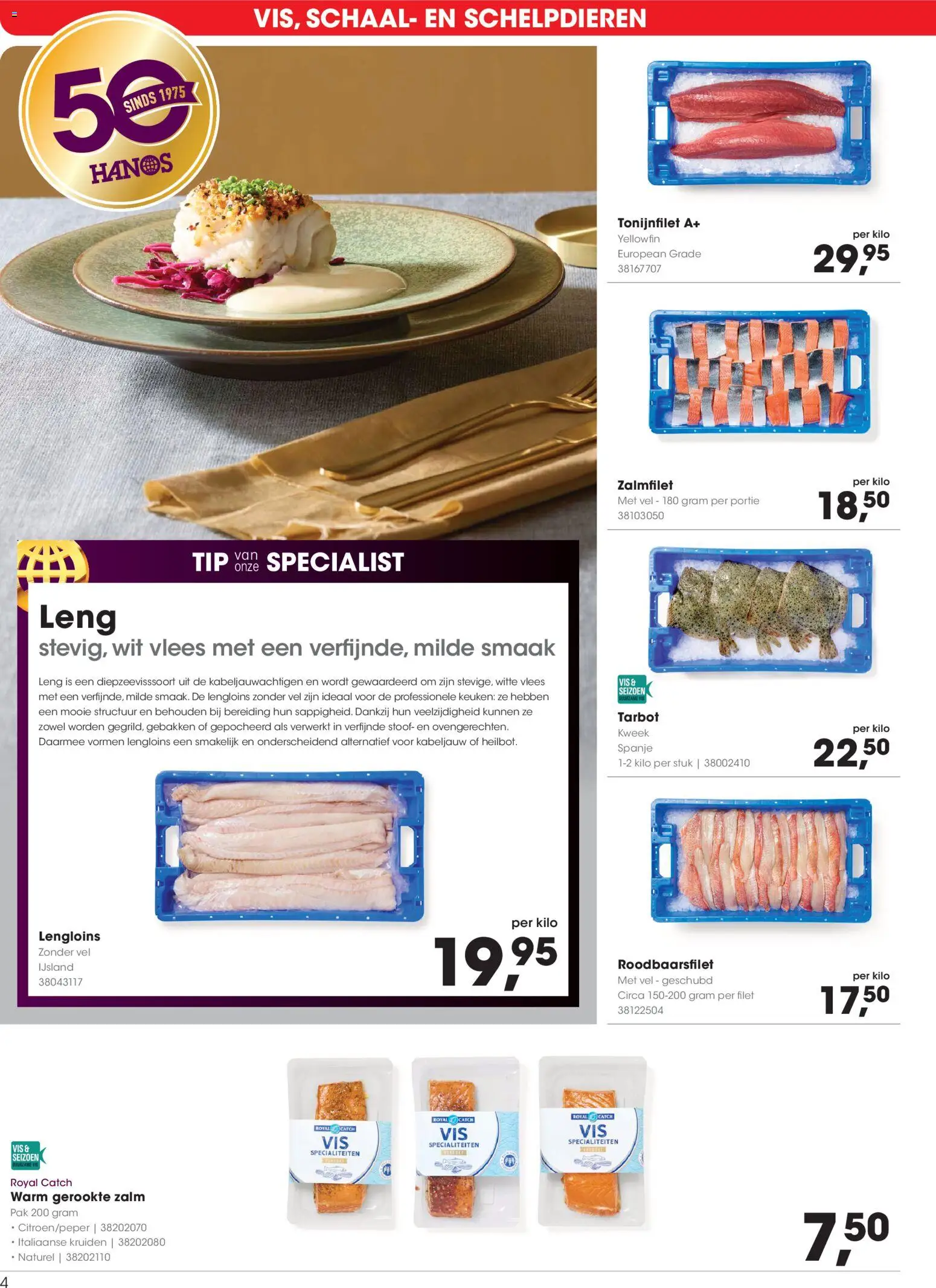 {H1} | Pagina: 4 | Producten: Kisperec, Vis, Schaal, Zalm