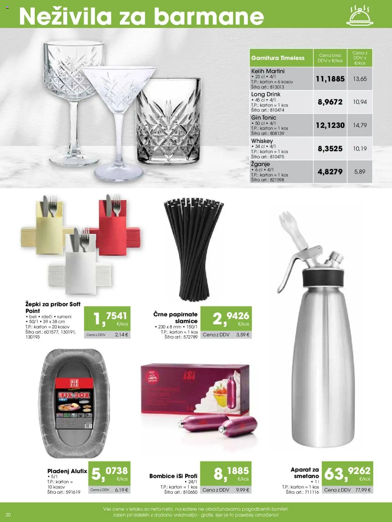 Novi Tuš katalog ponudbe – veljaven od 07.09.2025 | Stran: 20 | Izdelki: Pribor, Kos, Gin