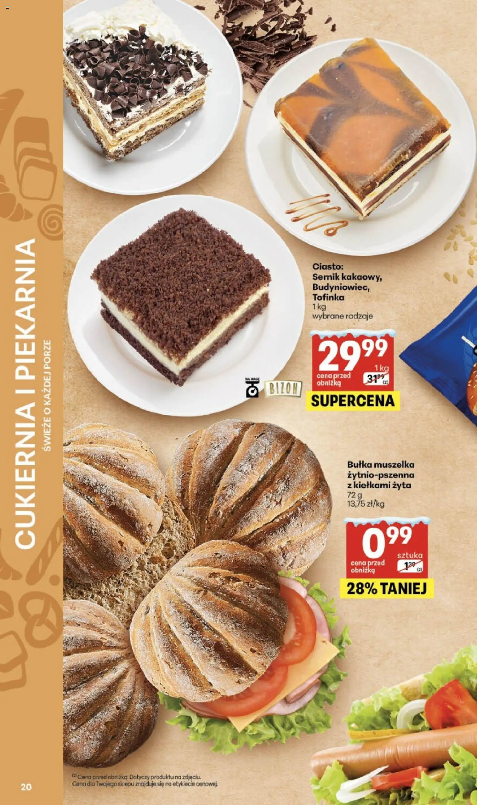 Delikatesy Centrum Gazetka od 29.01.2026 | Strona: 20 | Produkty: Ciasto, Piekarnia, Bułka