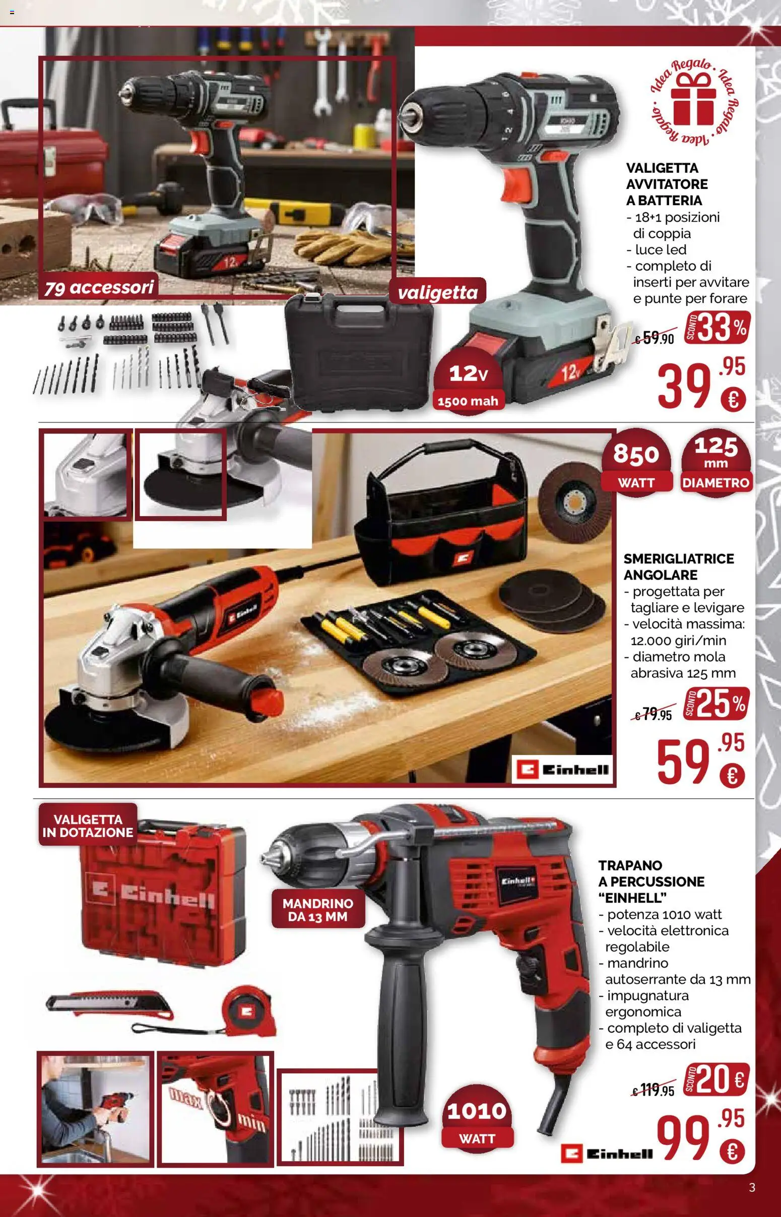 Volantino La Prealpina del 28.11.2025 | Pagina: 3 | Prodotti: Avvitatore, Trapano, Valigetta, Batteria