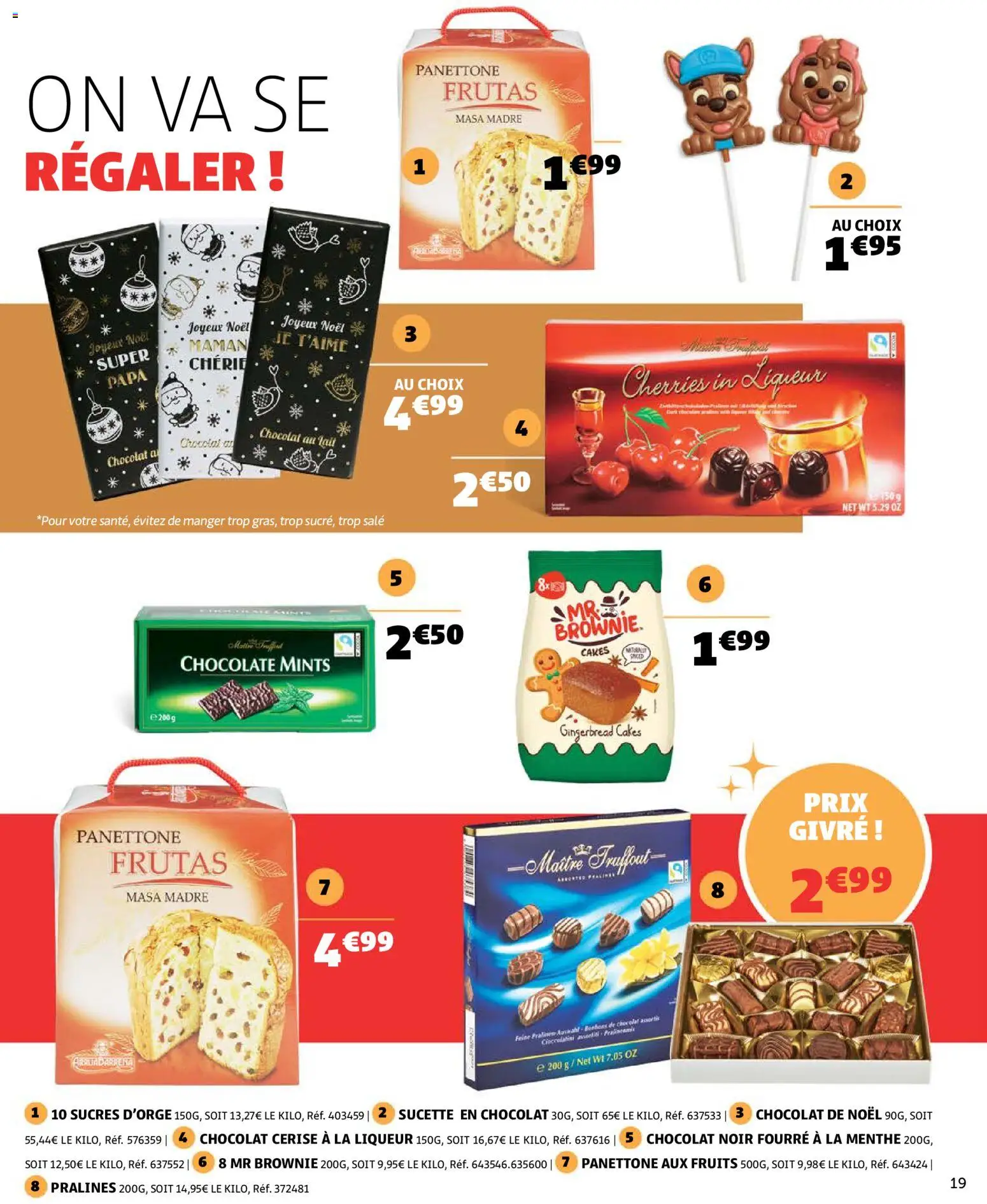 {H1} | Page: 19 | Produits: Chocolat de Noël, Menthe, Panettone, Lait