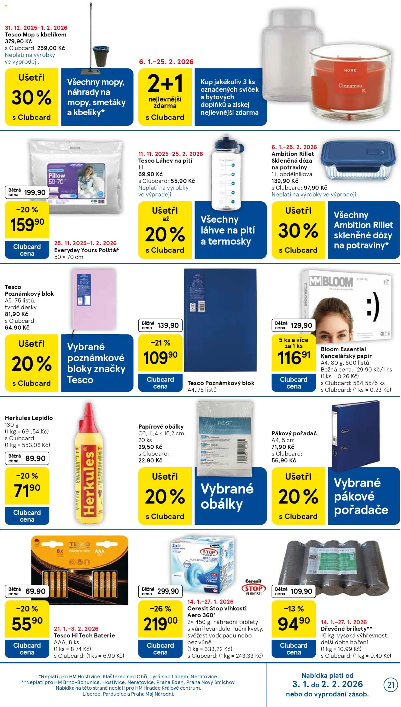 Tesco leták - Hypermarket od 21.01.2026 | Strana: 21 | Produkty: Ceresit Stop vlhkosti, Polštář, Dóza na potraviny, Baterie