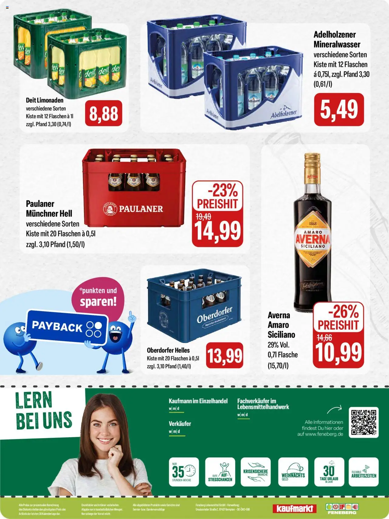 Feneberg Angebote - gültig ab dem 21.08.2025 | Seite: 16 | Produkte: Adelholzener, Mineralwasser, Paulaner