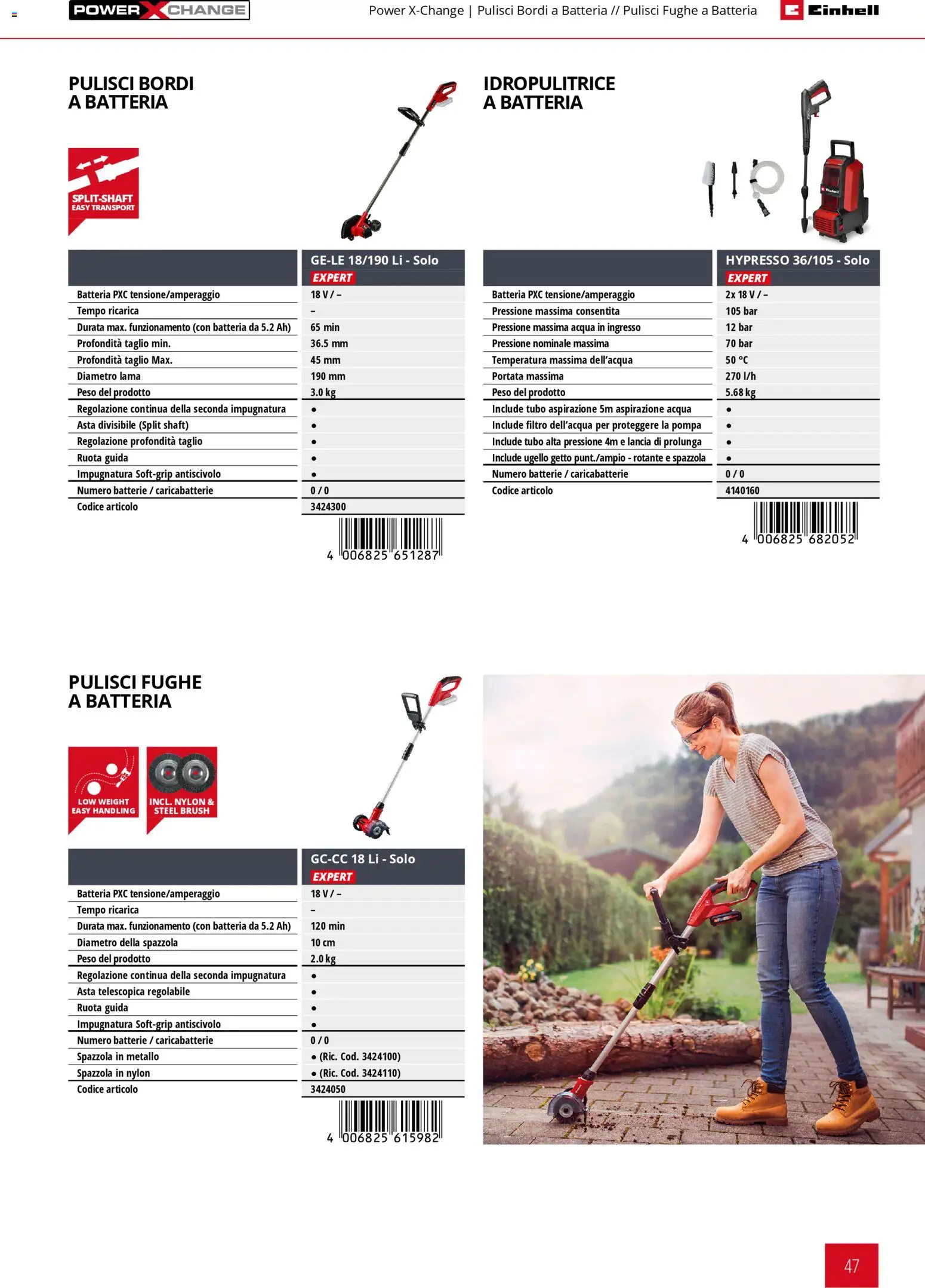 Volantino Einhell del 17.03.2026 | Pagina: 49 | Prodotti: Tubo, Idropulitrice, Batteria, Batterie