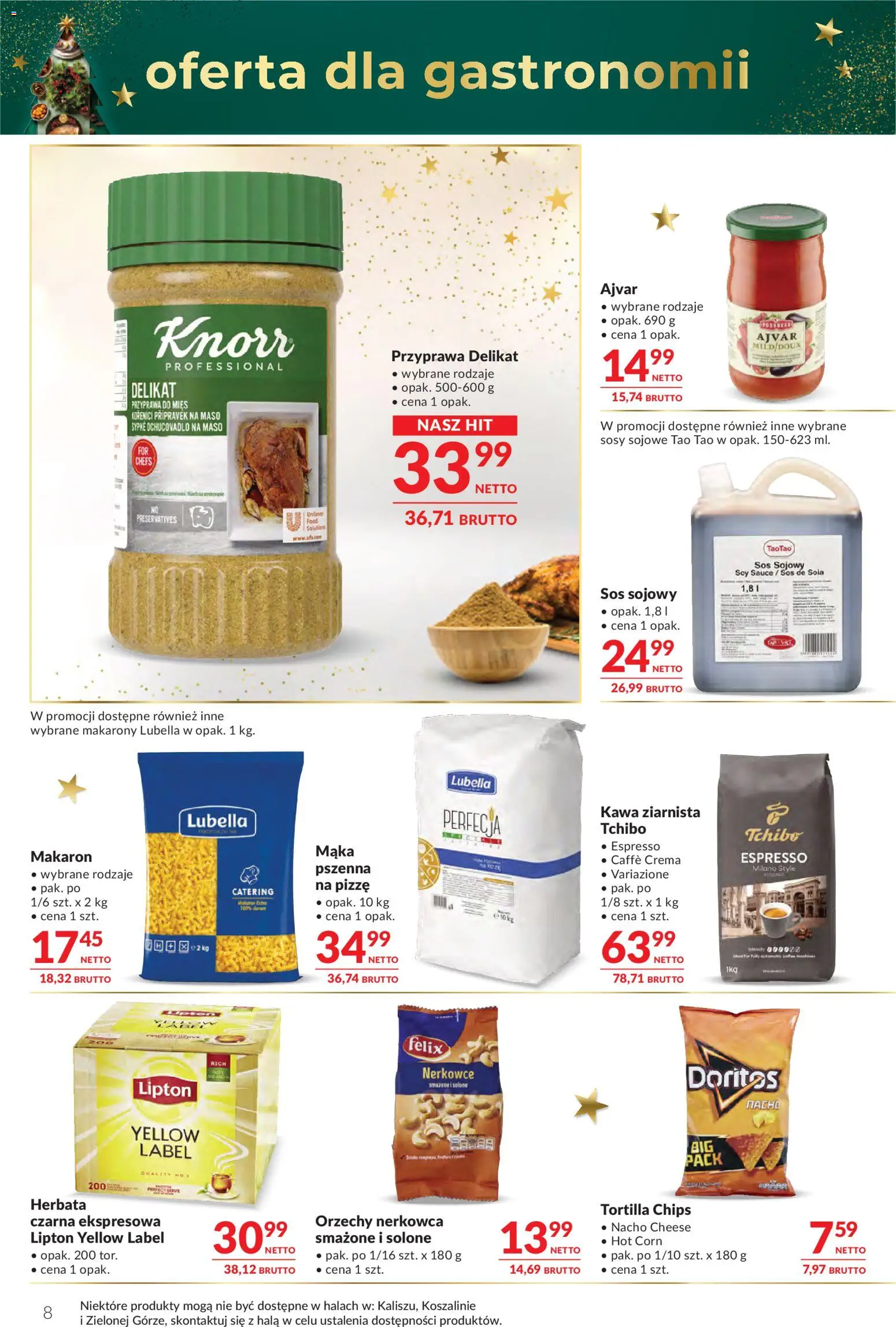 Makro Gazetka - Oferta dla gastronomii od 09.12.2025 | Strona: 8 | Produkty: Kawa ziarnista, Tchibo, Sos sojowy, Sos