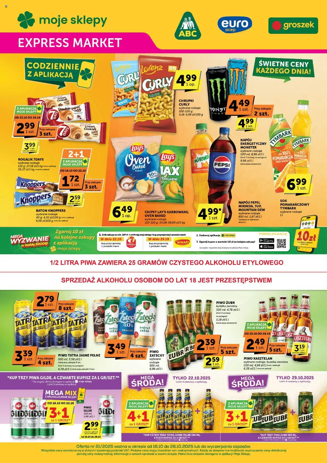 Euro Sklep Gazetka - Expressmarket od 16.10.2025 | Strona: 1 | Produkty: Mango, Groszek, Pepsi, Baton