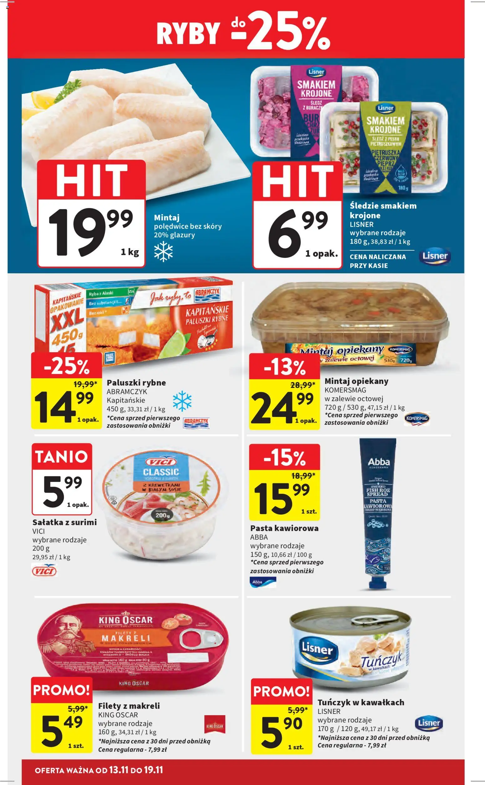 Intermarche Gazetka od 13.11.2025 | Strona: 26 | Produkty: Paluszki rybne, Ryby, Sałatka, Pieprz