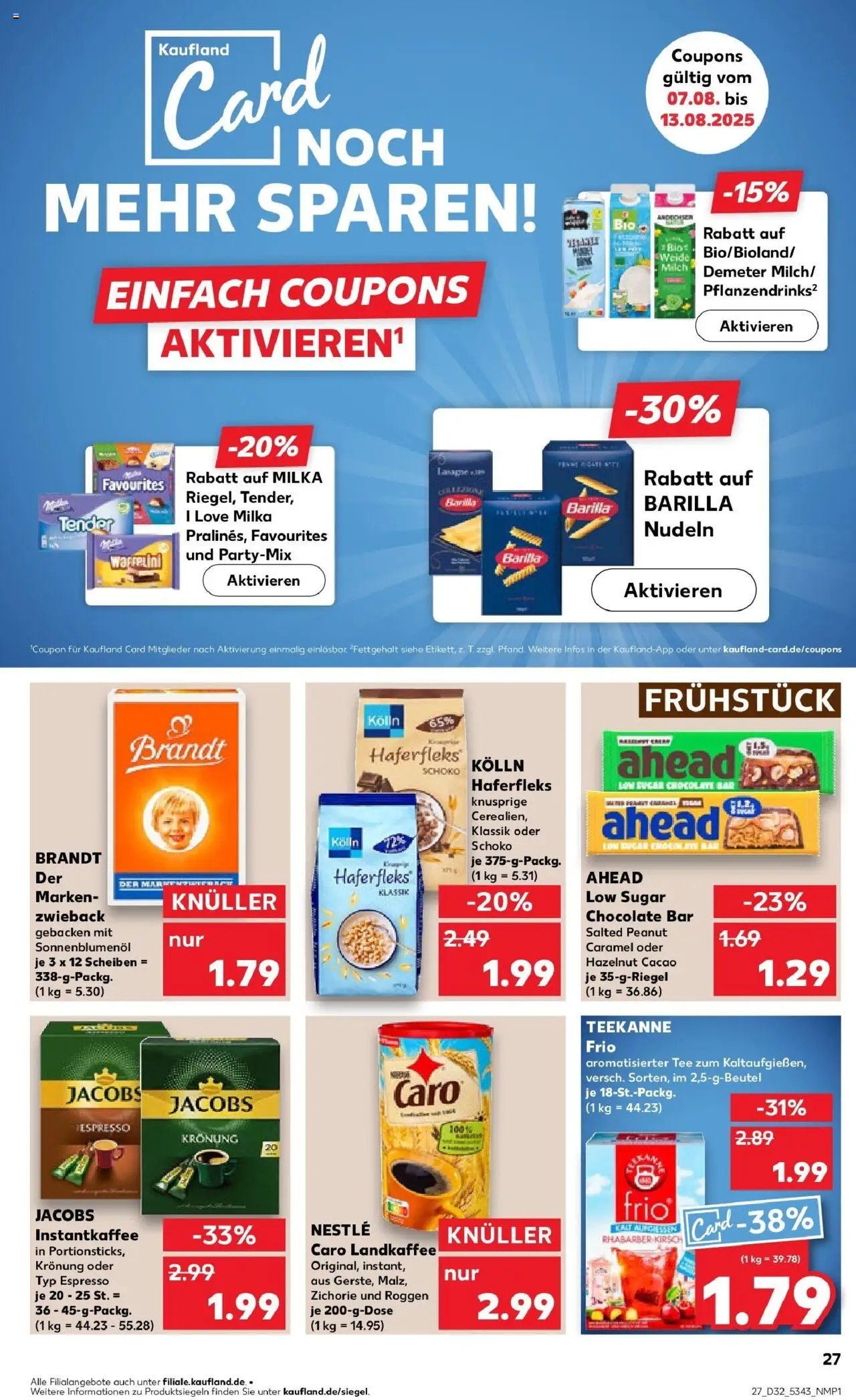 Kaufland prospekt Leonberg	 - gültig ab dem 10.08.2025 | Seite: 40 | Produkte: Milch, Barilla, Sonnenblumenol, Milka