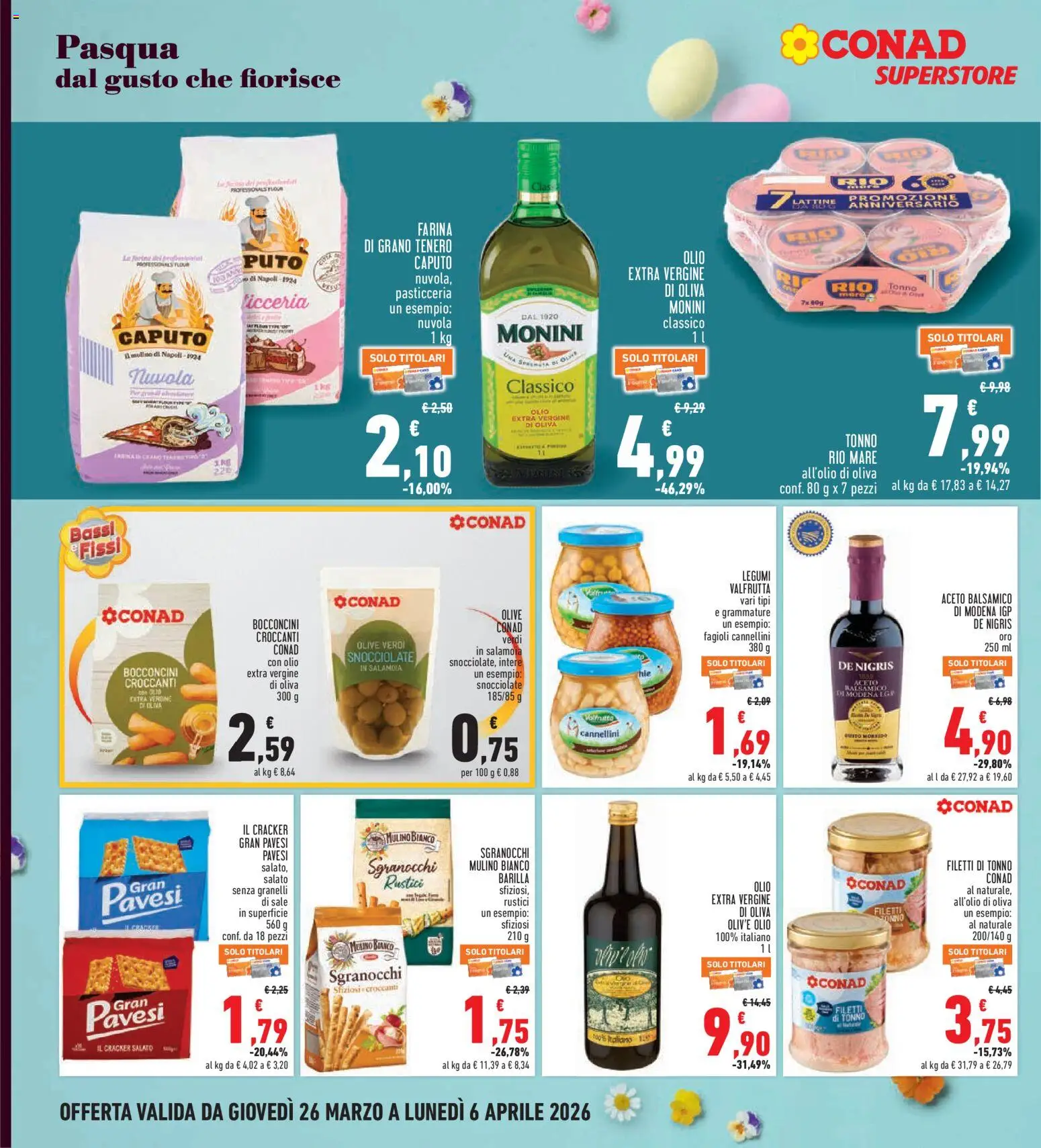 Volantino Conad del 26.03.2026 | Pagina: 16 | Prodotti: Fagioli, Olio, Olive, Tonno