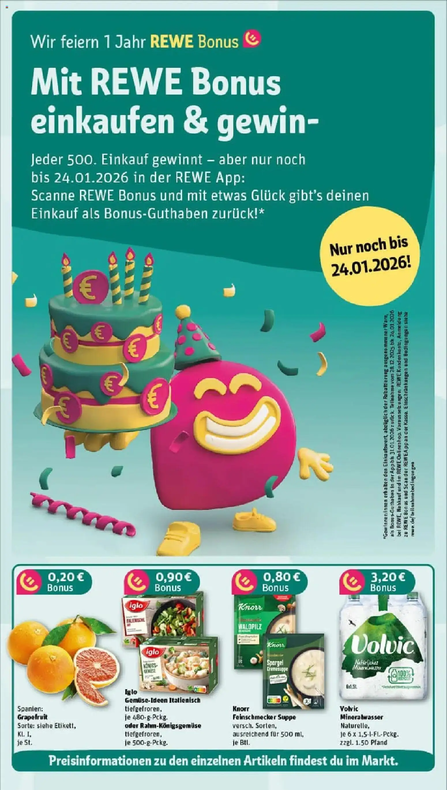 Rewe prospekt München / Neuhausen-Nymphenburg	 – gültig ab 19.01.2026 | Seite: 3 | Produkte: Iglo, Knorr, Grapefruit, Volvic