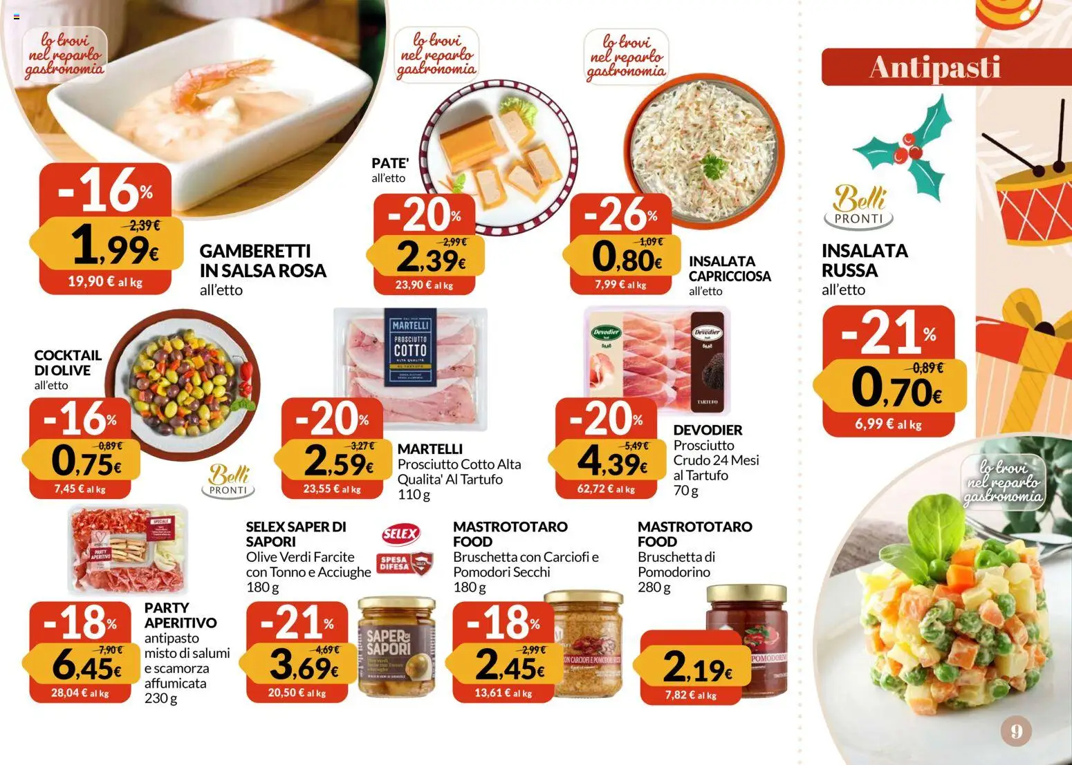 Volantino Galassia del 24.11.2025 | Pagina: 9 | Prodotti: Salsa, Prosciutto, Gamberetti, Aperitivo