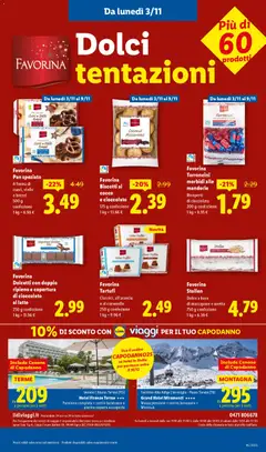 Anteprima del volantino Favorina Biscotti al cocco e cioccolato, 175 g confezione valido a partire dal 03.11.2025 | Pagina: 11