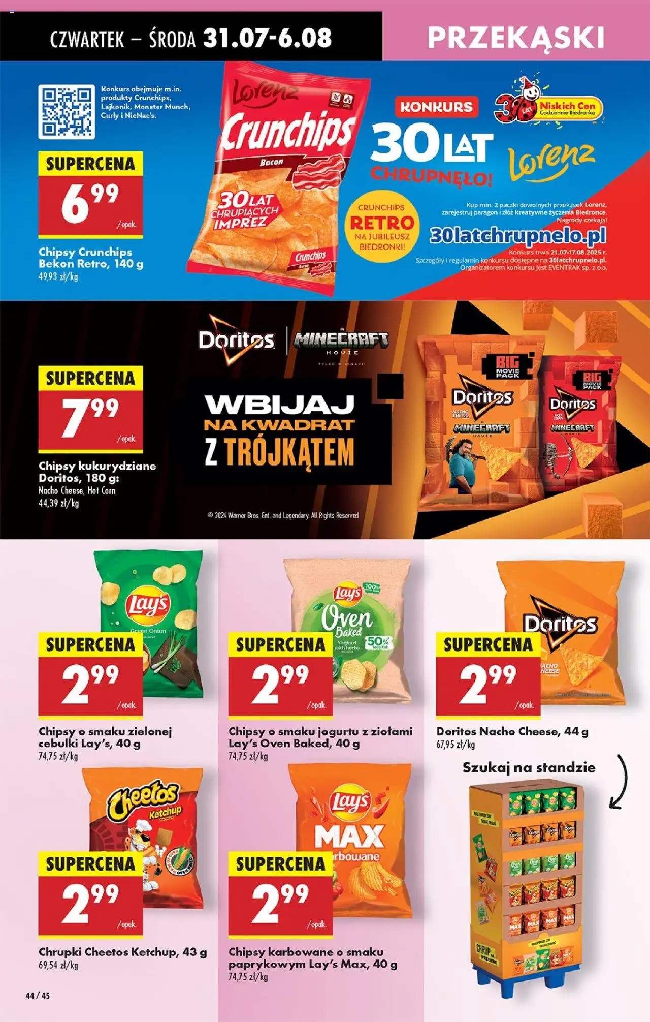 Biedronka gazetka - Oferta W tym tygodniu od 31.07.2025 | Strona: 58 | Produkty: Chrupki, Bekon, Pączki, Doritos