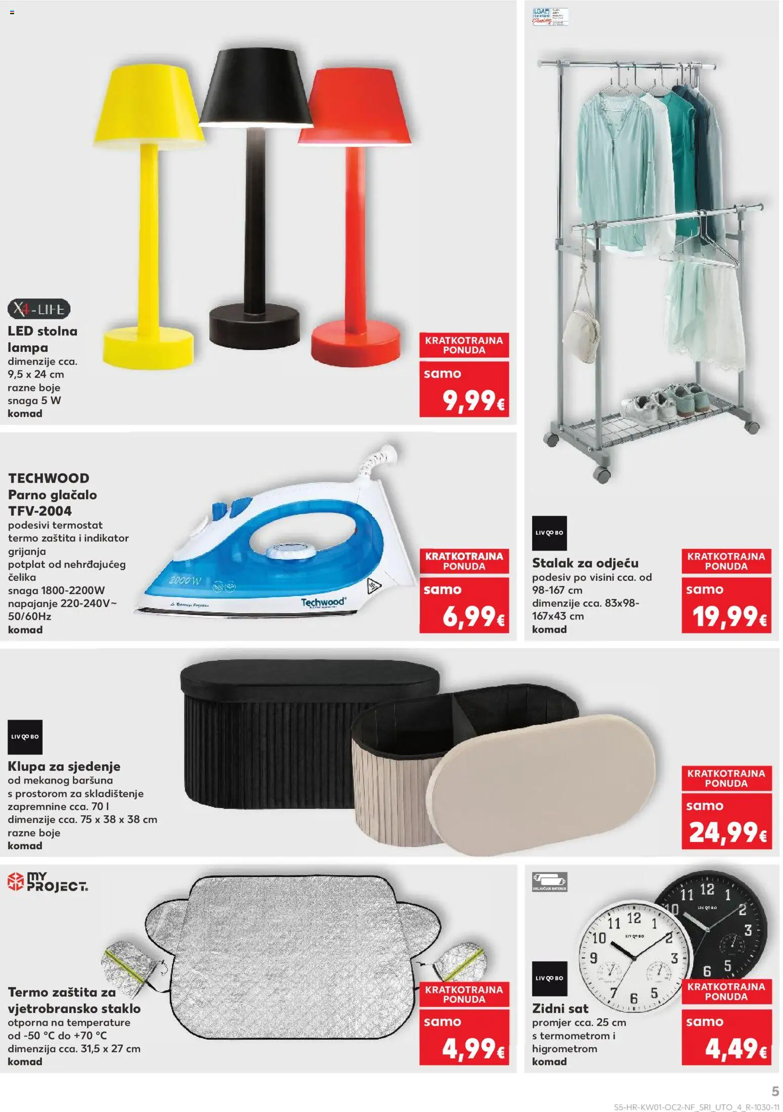 Kaufland katalog | vrijedi od 02.01.2026 | Stranica: 5 | Proizvodi: Zidni sat, Termostat, Sat, Stalak za odjeću