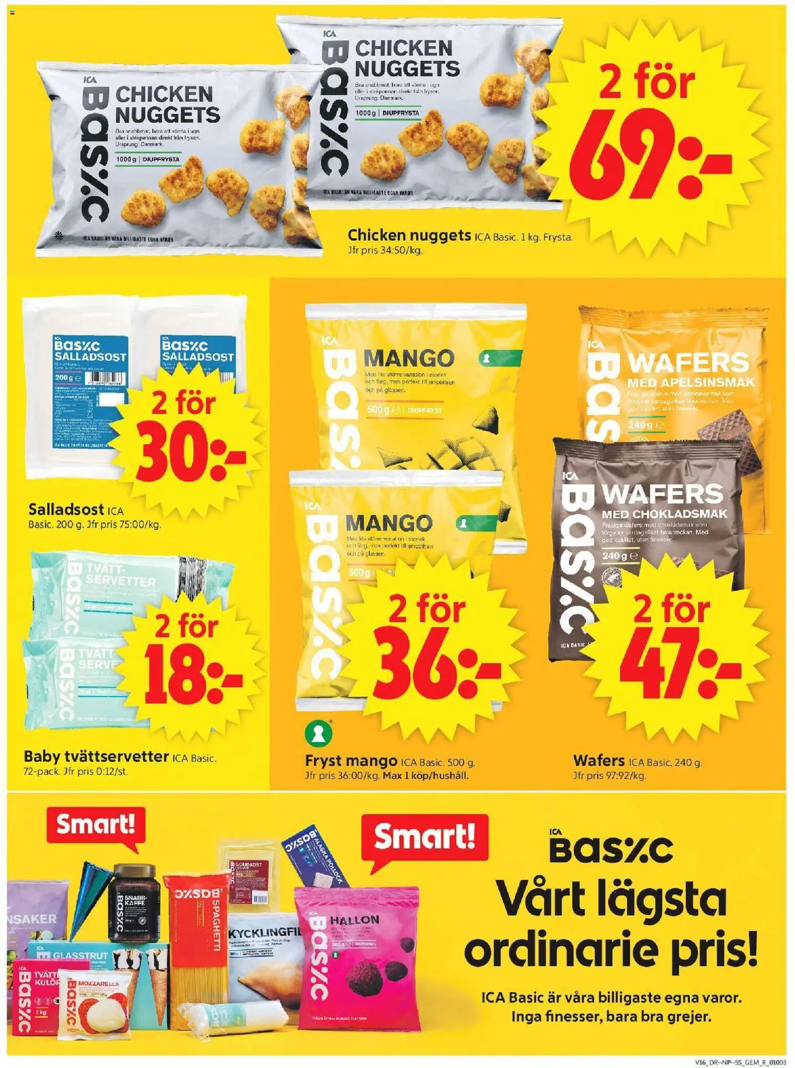 ICA Supermarket reklamblad aktuell från 13.04.2026 | Sida: 10 | Produkter: Kaffe, Spaghetti, Mango, Servetter