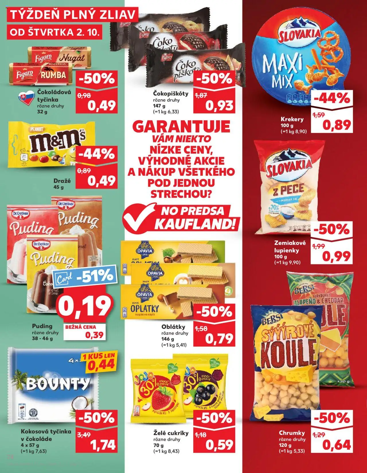 Nové Kaufland akcie – leták je platný od 02.10.2025 | Strana: 24 | Produkty: Puding, Cukríky, Soľ