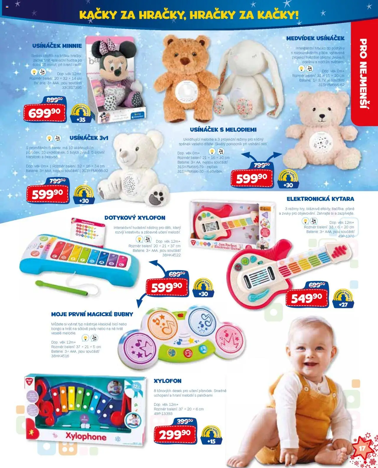Sparkys katalog Vánoce od 01.10.2025 | Strana: 17 | Produkty: Kytara, Usínáček, Hudební nástroj, Xylofon