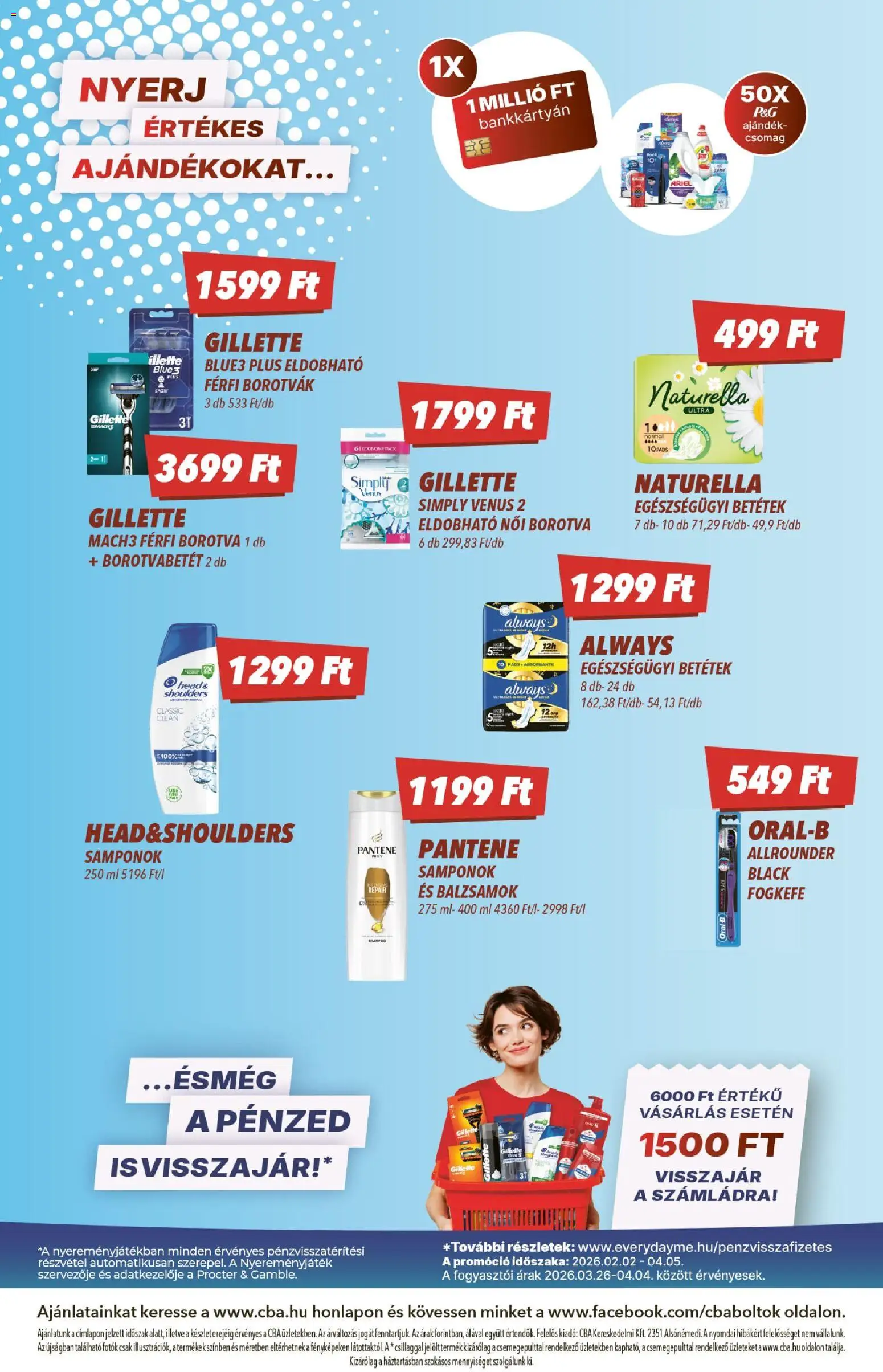 CBA akciós ujság - amely érvényes a következő dátumtól: 26.03.2026 | Oldal: 12 | Termékek: Ariel, Borotvabetét, Borotva, Fogkefe