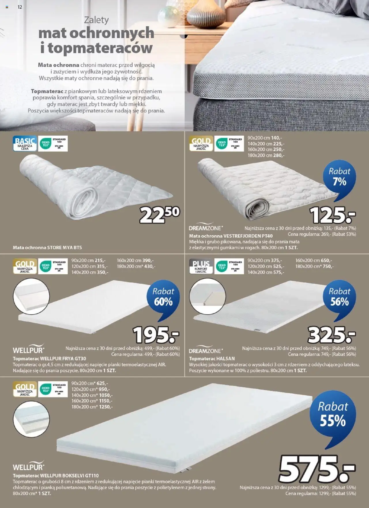 JYSK Gazetka od 13.08.2025 | Strona: 12 | Produkty: Materac, Pianki