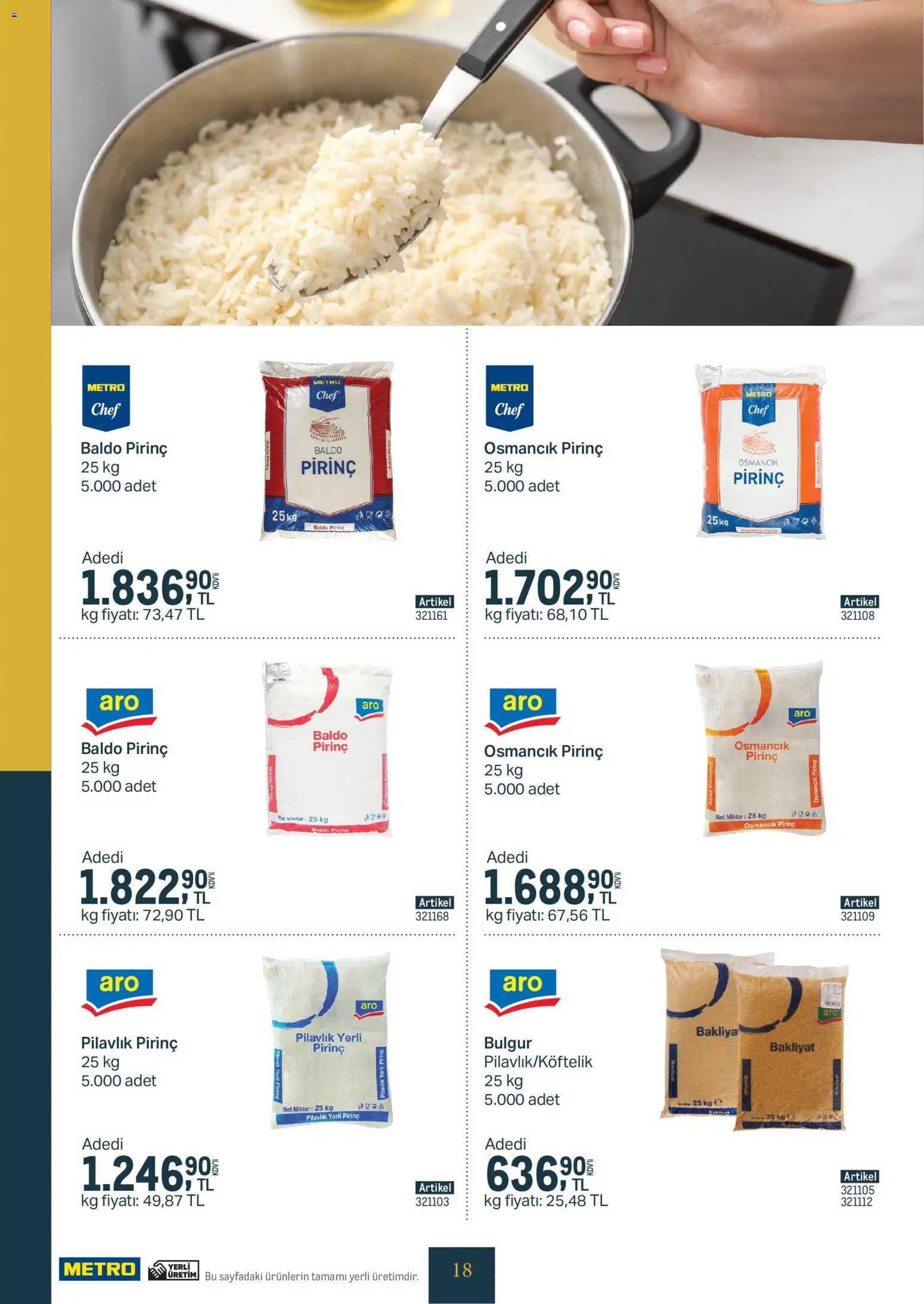 Metro - Kurum ve İşletme Mutfakları - 04.02.2026 tarihinden itibaren geçerlidir | Sayfa: 18 | Ürünler: Pirinç