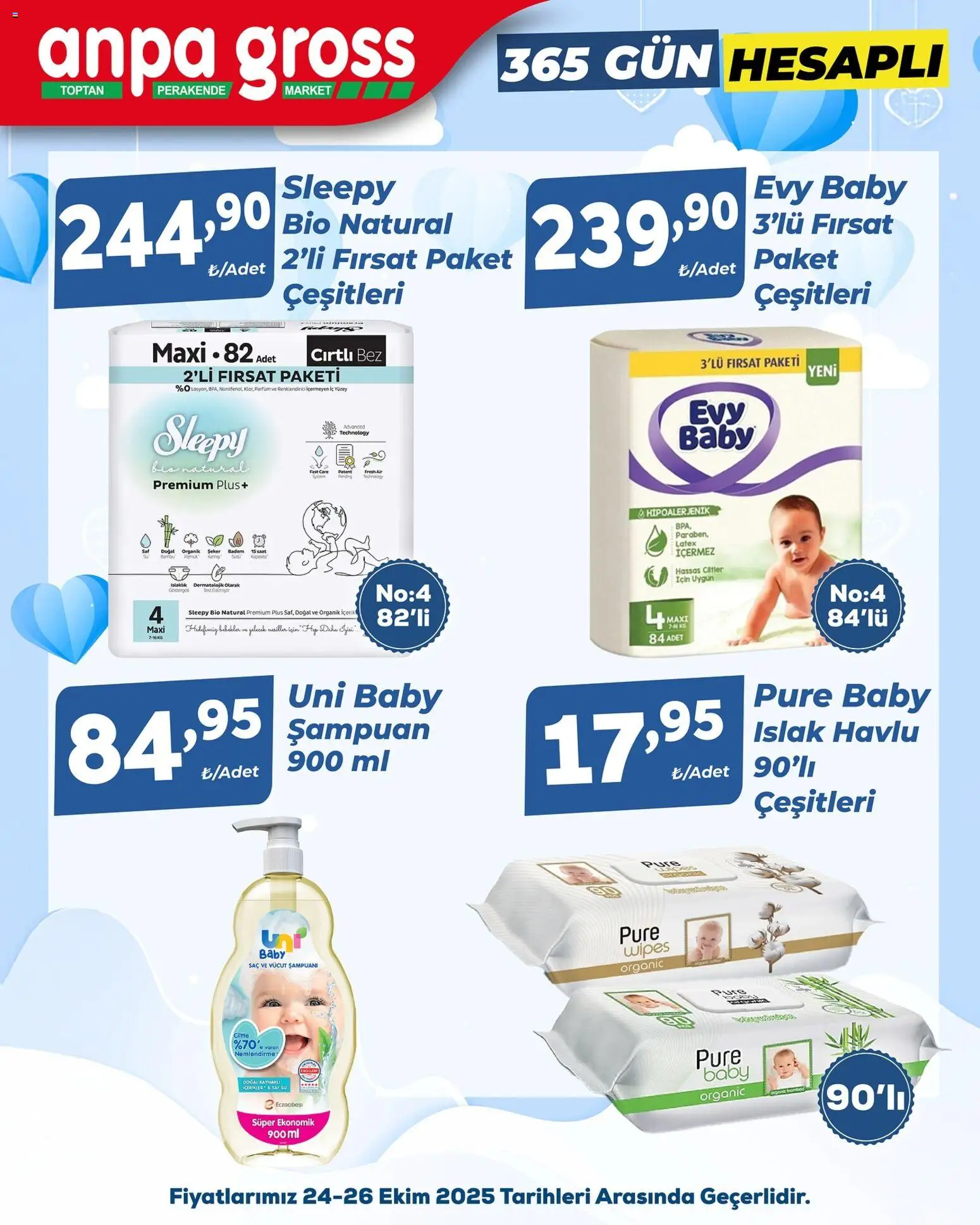 Anpa Gross Bebek - 24.10.2025 tarihinden itibaren geçerlidir | Sayfa: 1 | Ürünler: Şampuan, Parfüm, Şeker, Badem