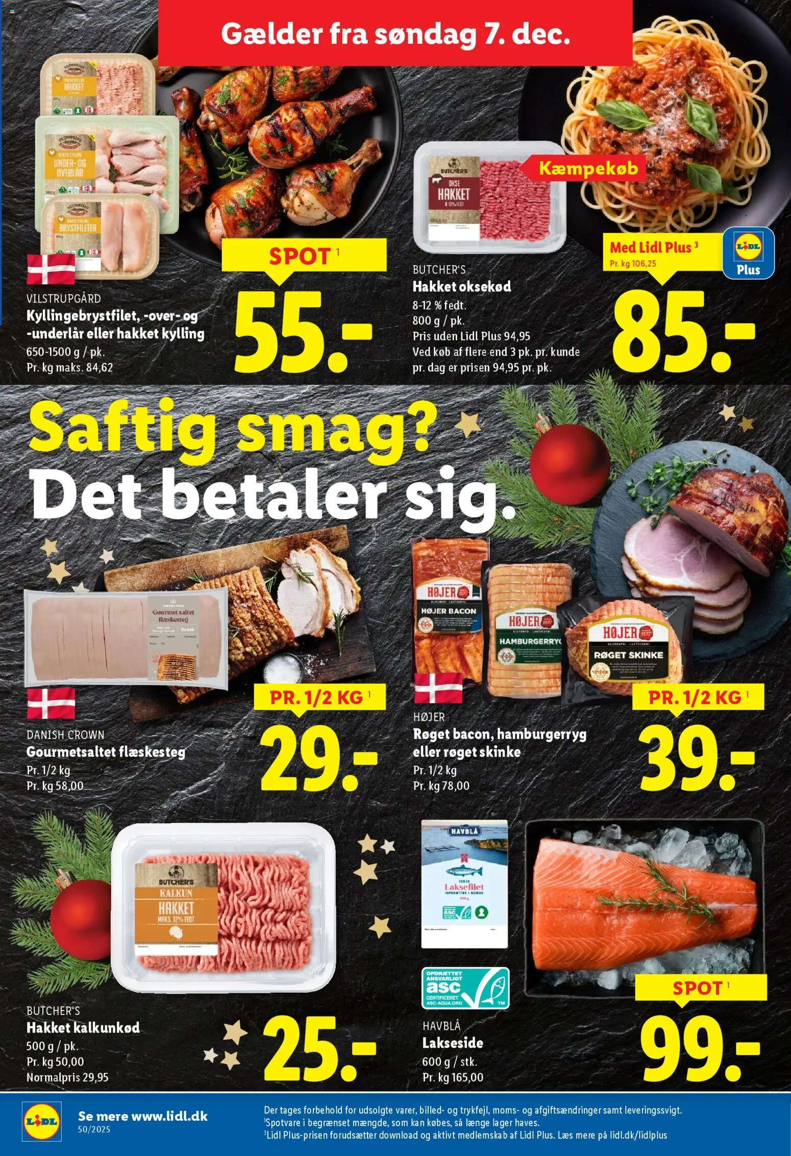 Lidl tilbudsavis – gyldig fra 07.12.2025 | Side: 8 | Produkter: Skinke, Flæskesteg, Bacon, Søm
