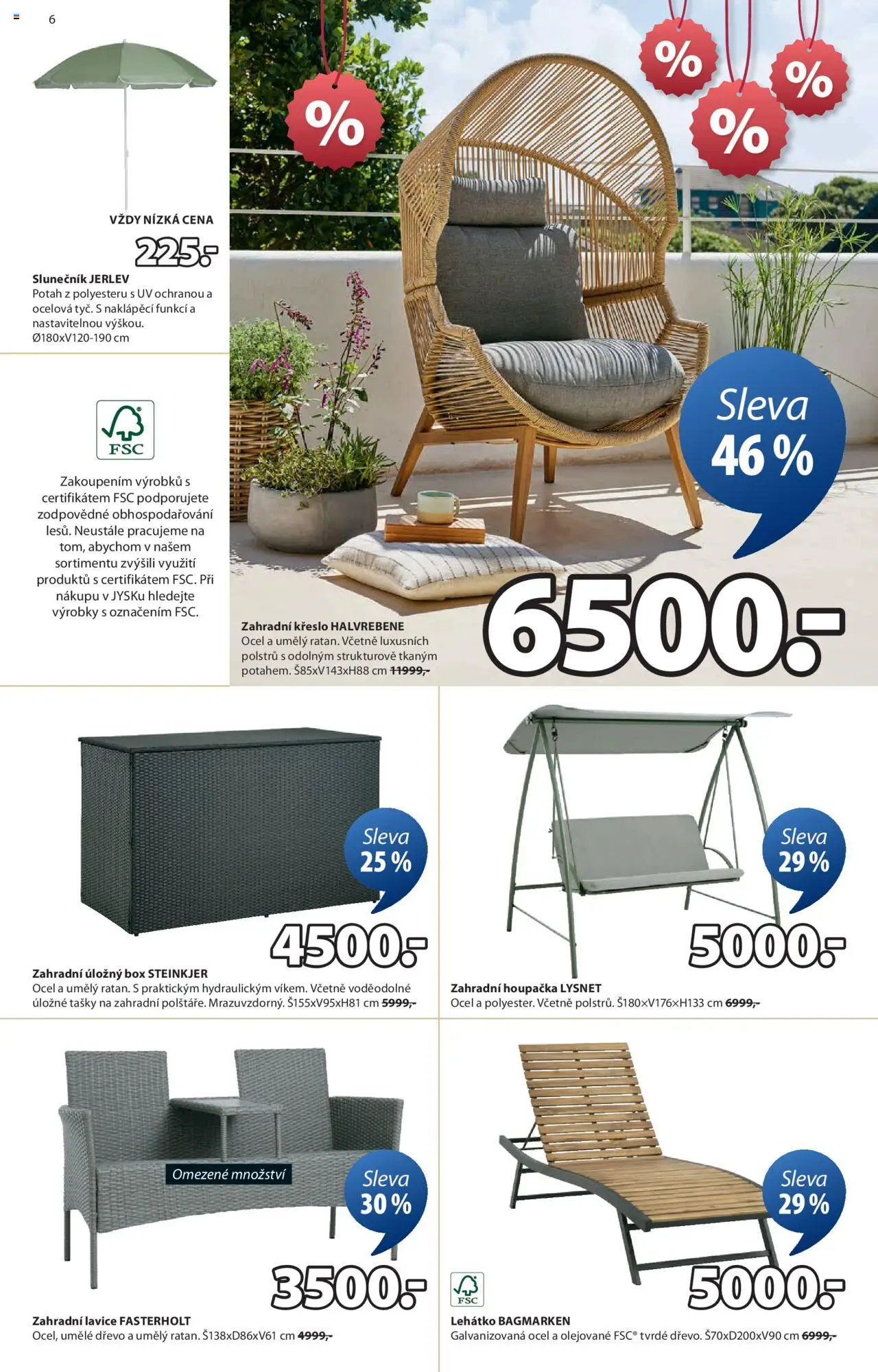 JYSK leták - Výprodej od 04.06.2025 | Strana: 6 | Produkty: Tašky, Houpačka, Křeslo, Lehátko