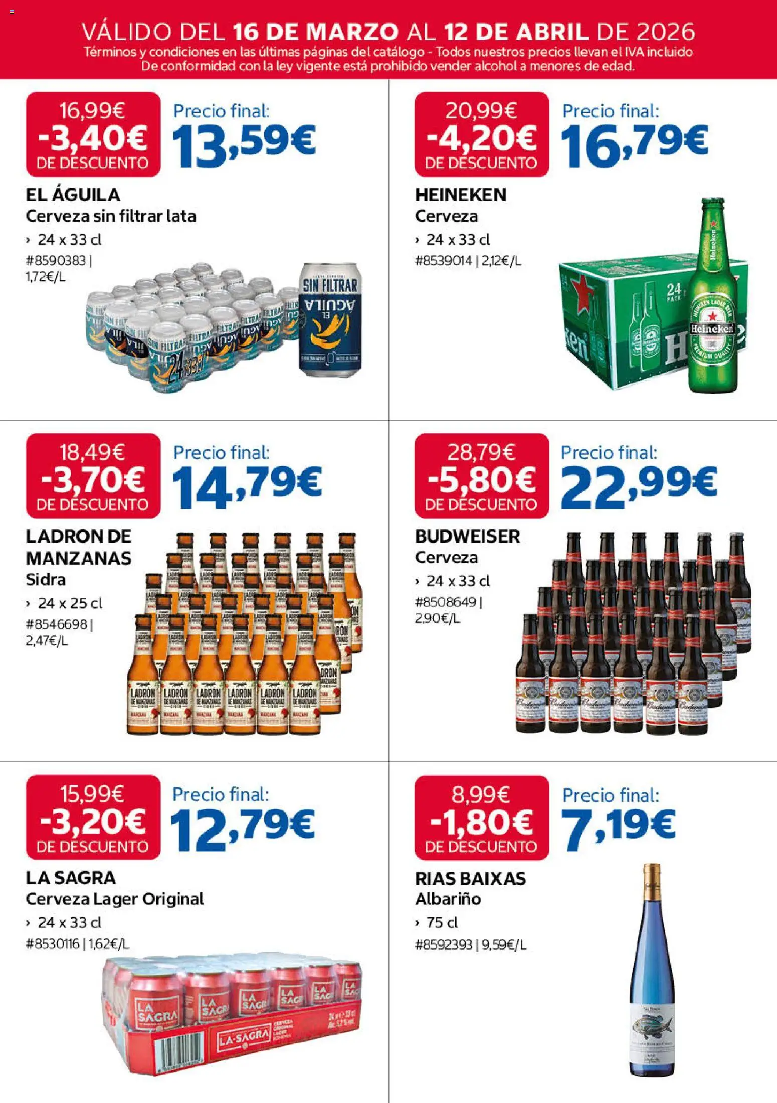 Costco folleto │ válido desde el 16.03.2026 | Página: 7 | Productos: Cerveza, Manzanas, Σπανάκι