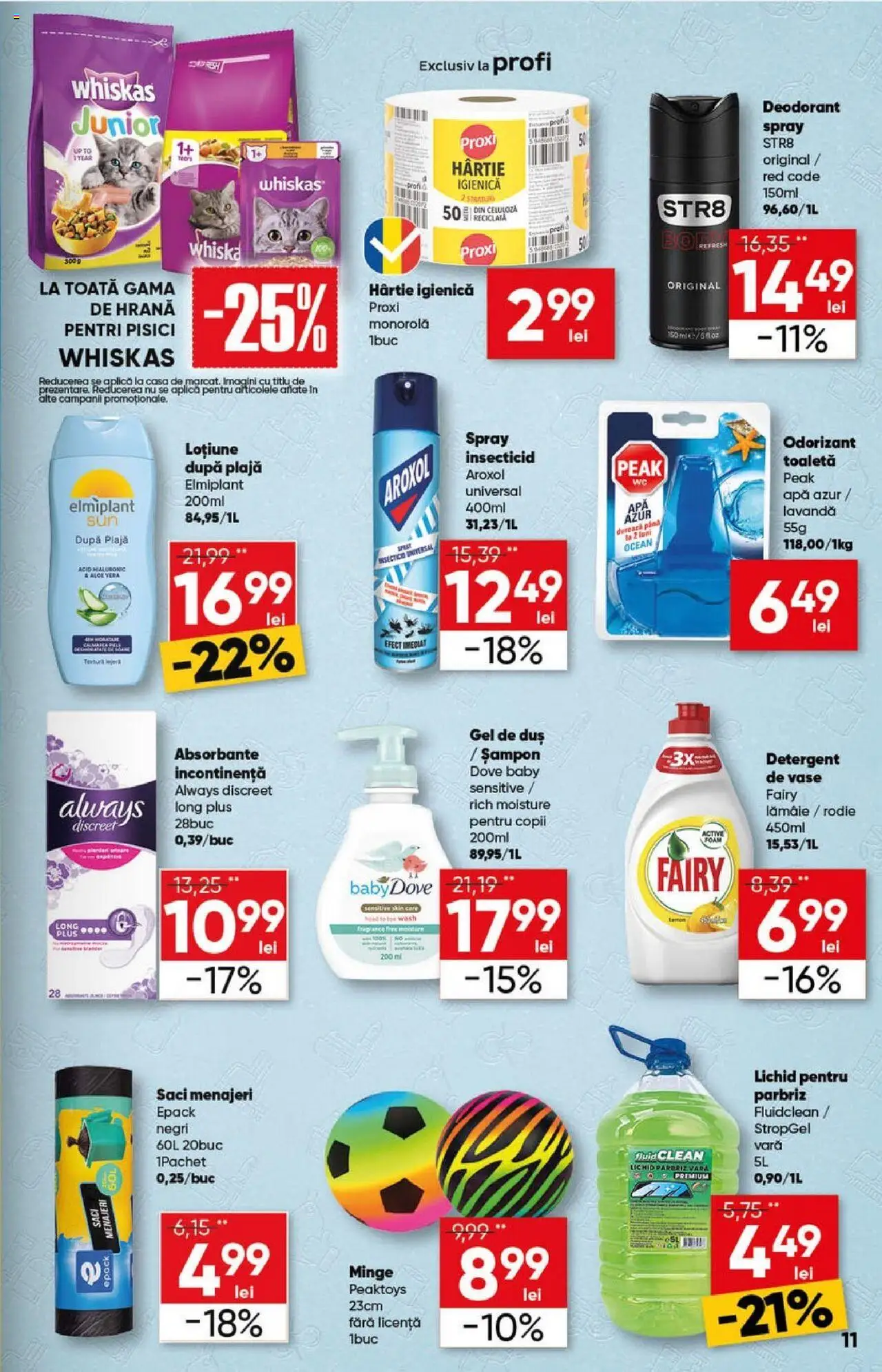 Catalog Profi Loco – valabil de la 09.07.2025 | Pagină: 11 | Produse: Saci menajeri, Gel de duș, Absorbante, Apă