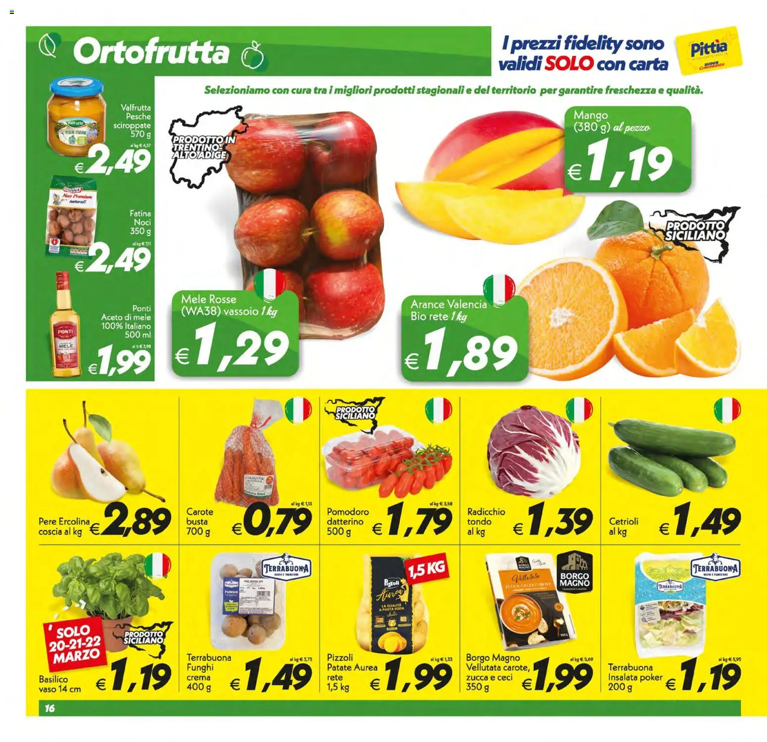 Volantino SuperConveniente del 17.03.2026 | Pagina: 16 | Prodotti: Carote, Mango, Noci, Zucca