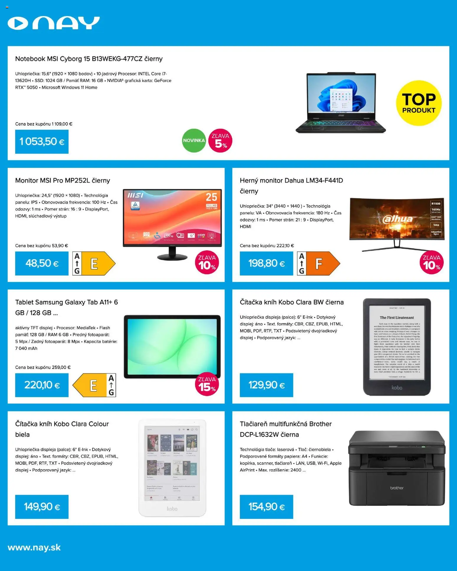 Nové NAY Elektrodom akcie – leták je platný od 03.12.2025 | Strana: 2 | Produkty: Monitor, Rám, Tablet, Samsung