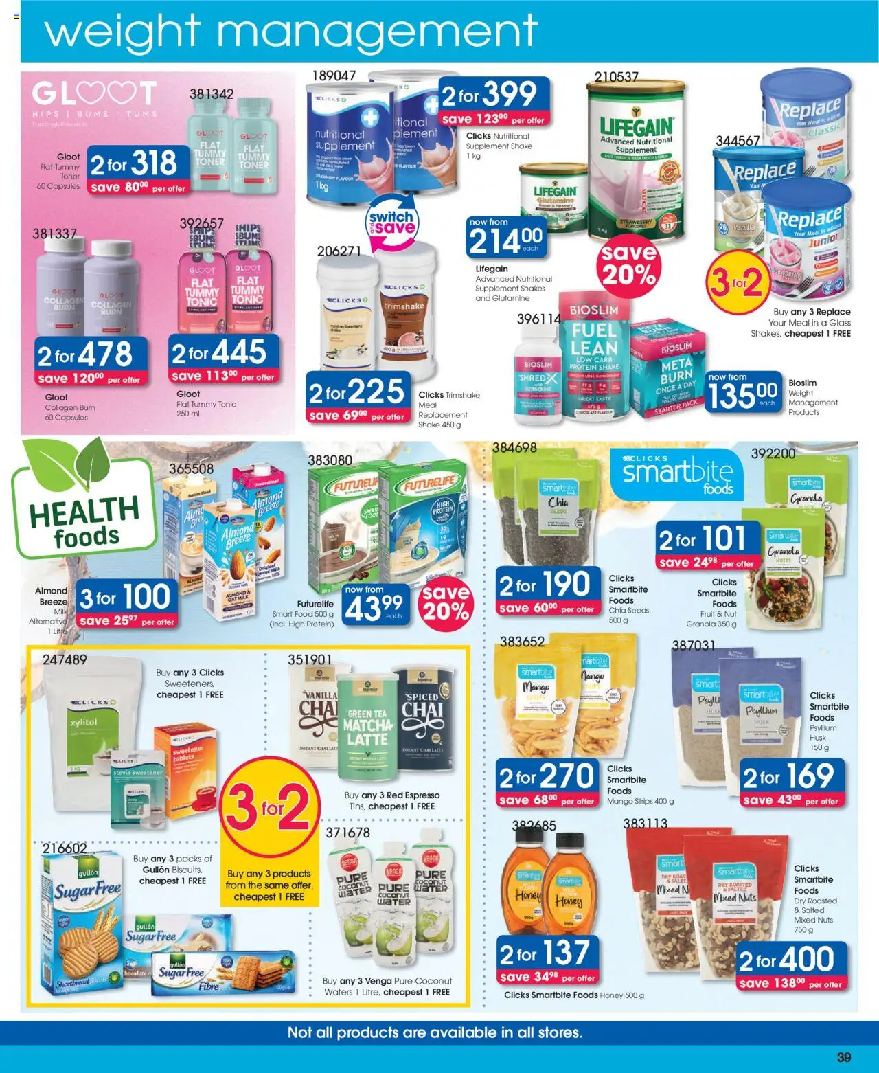 New Clicks catalogue – valid from 23.09.2025 | Page: 39 | Products: Toner, Chocolate, Switch, Sugar