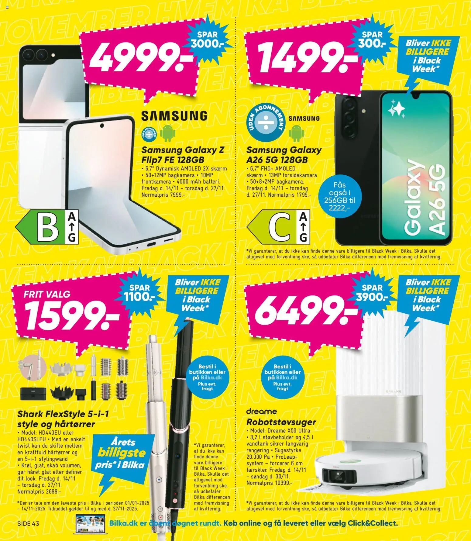 Bilka tilbudsavis – gyldig fra 14.11.2025 | Side: 17 | Produkter: Robotstøvsuger, Skab, Skærm, Hårtørrer