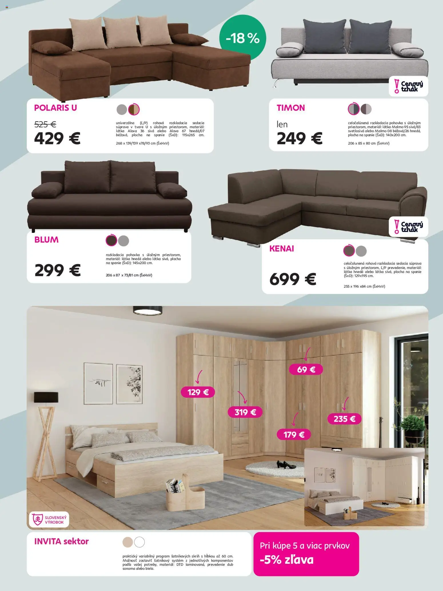 Nové Kondela akcie – leták je platný od 15.04.2026 | Strana: 3 | Produkty: Sedacia súprava, Rozkladacia pohovka, Pohovka