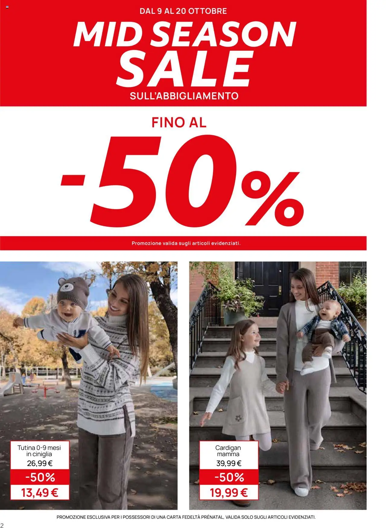 Volantino Prenatal del 09.10.2025 | Pagina: 2 | Prodotti: Sale, Tutina, Cardigan