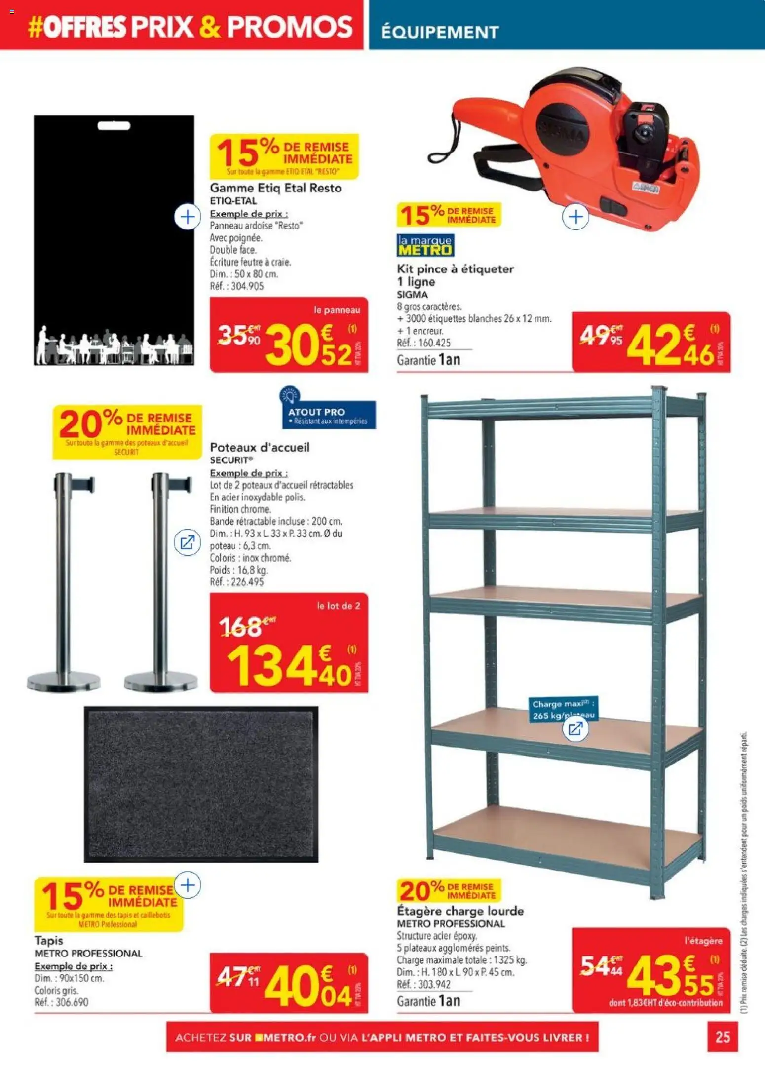 {H1} | Page: 25 | Produits: Poids, Caillebotis, Étagère, Tapis